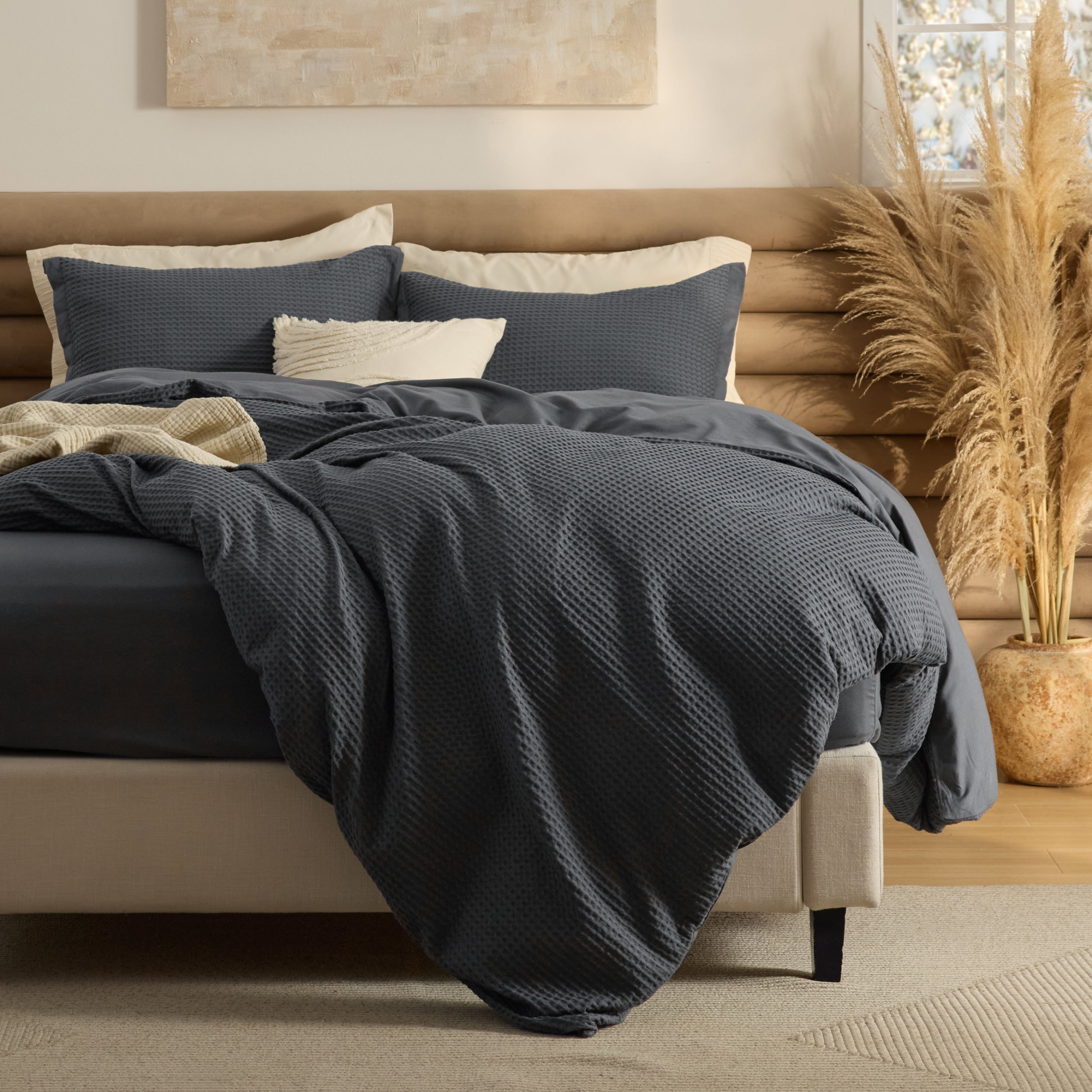 GentleSoft® Cotton Waffle Duvet Cover Set