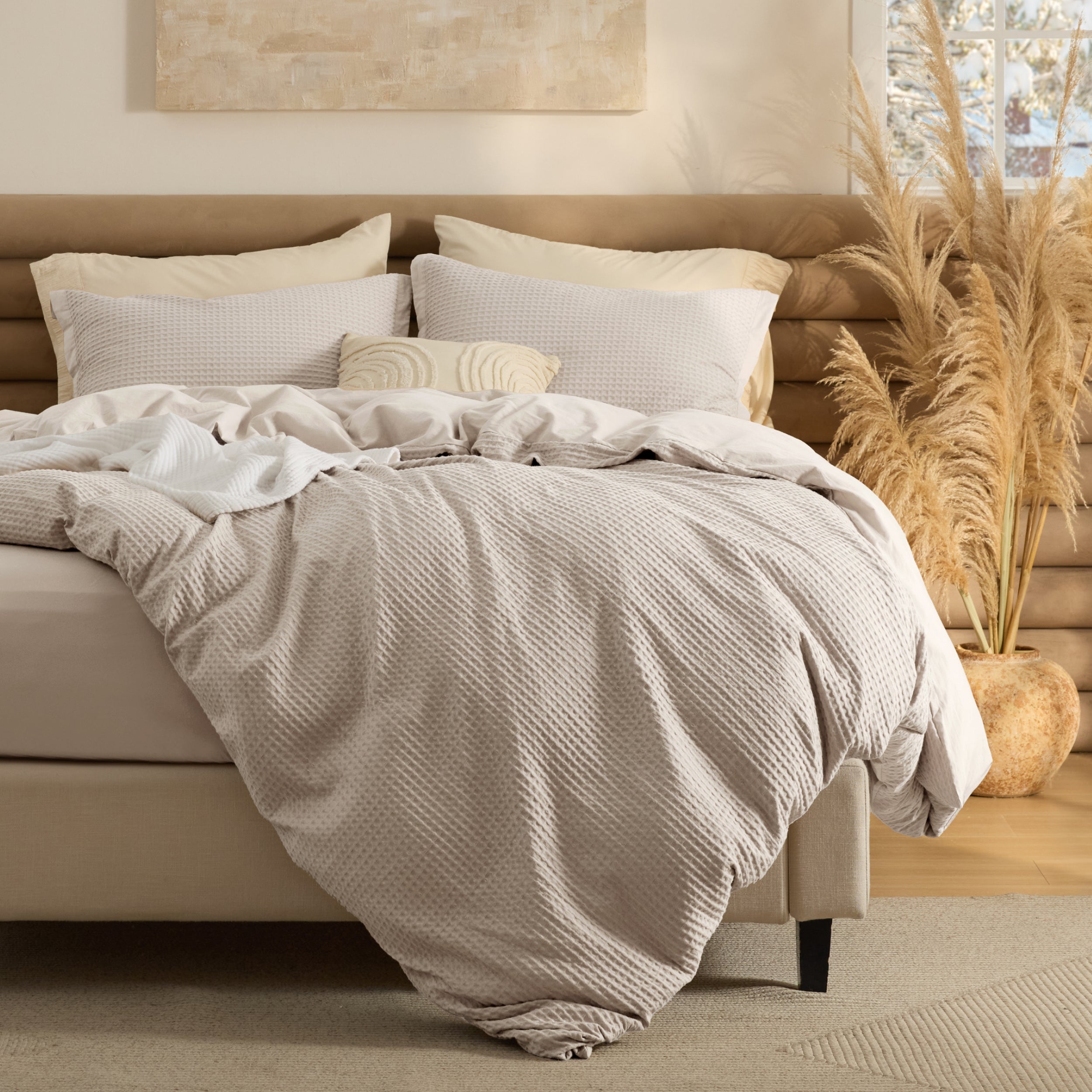 GentleSoft® Cotton Waffle Duvet Cover Set