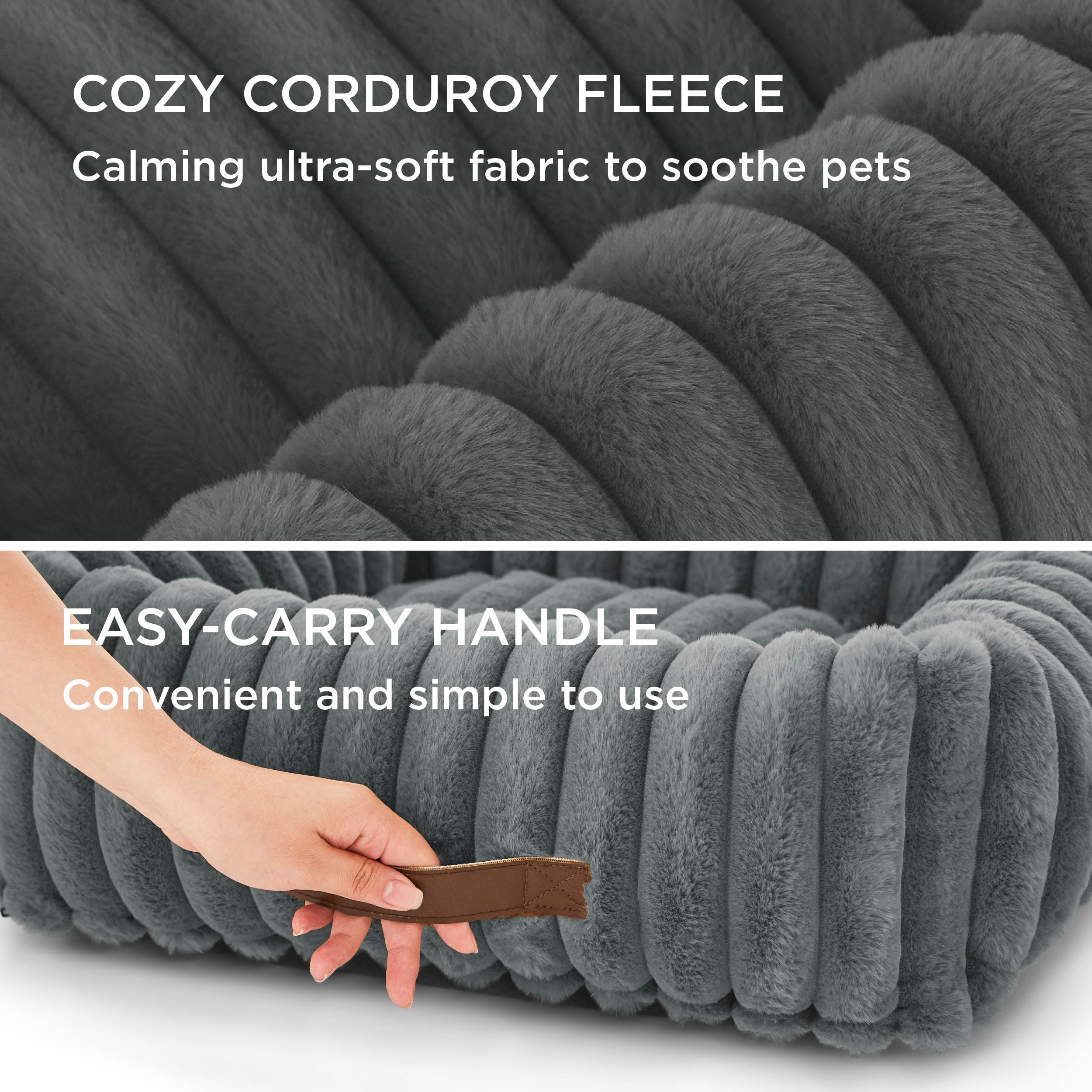 Corduroy Fleece Pet Bed
