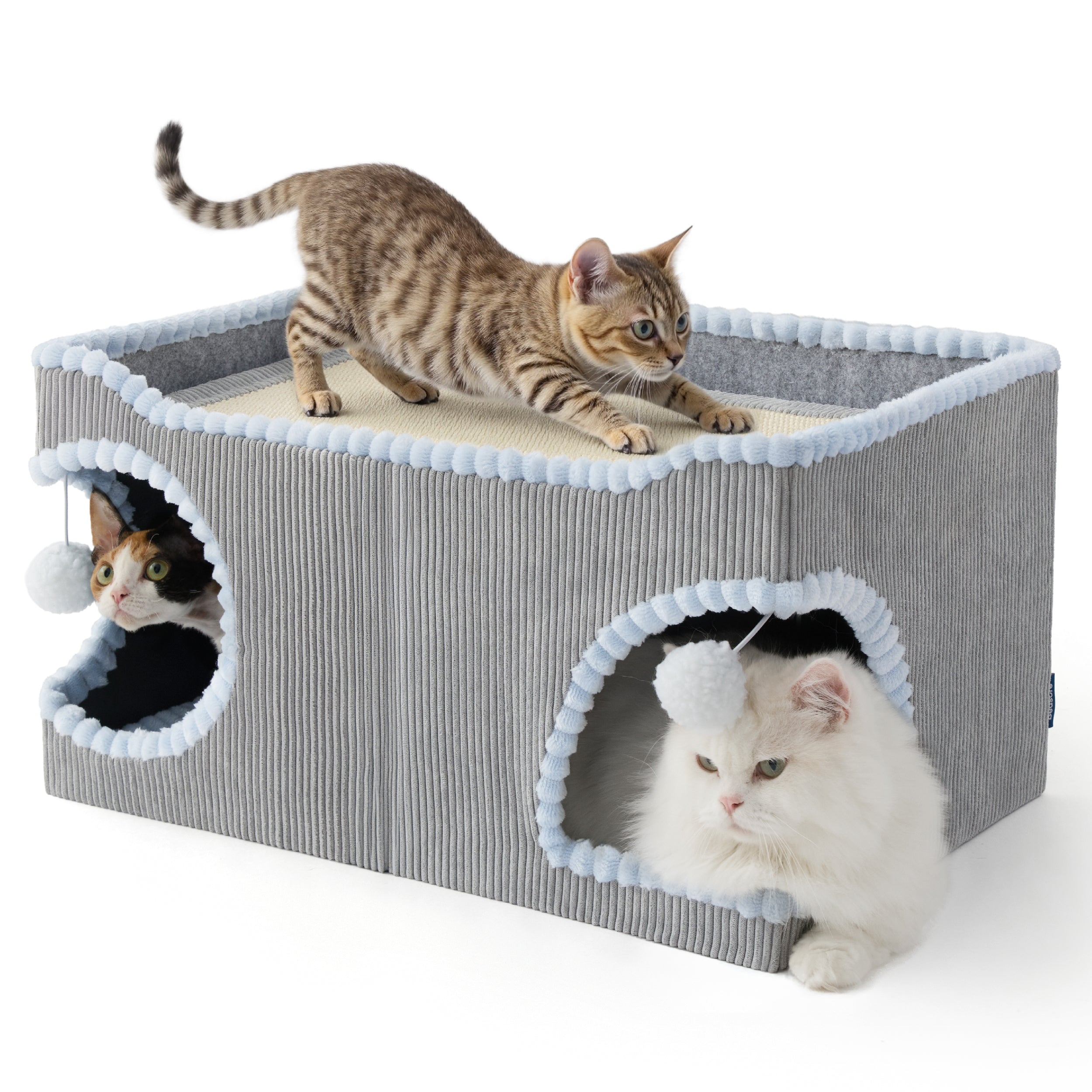 2-in-1 Corduroy Cat Scratcher House