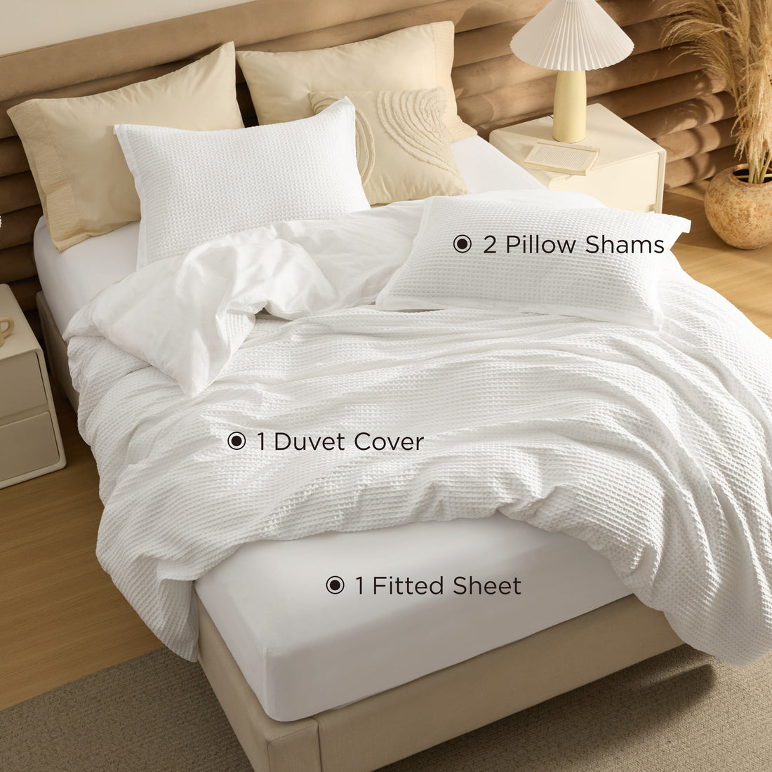 GentleSoft® Cotton Waffle Duvet Cover Set