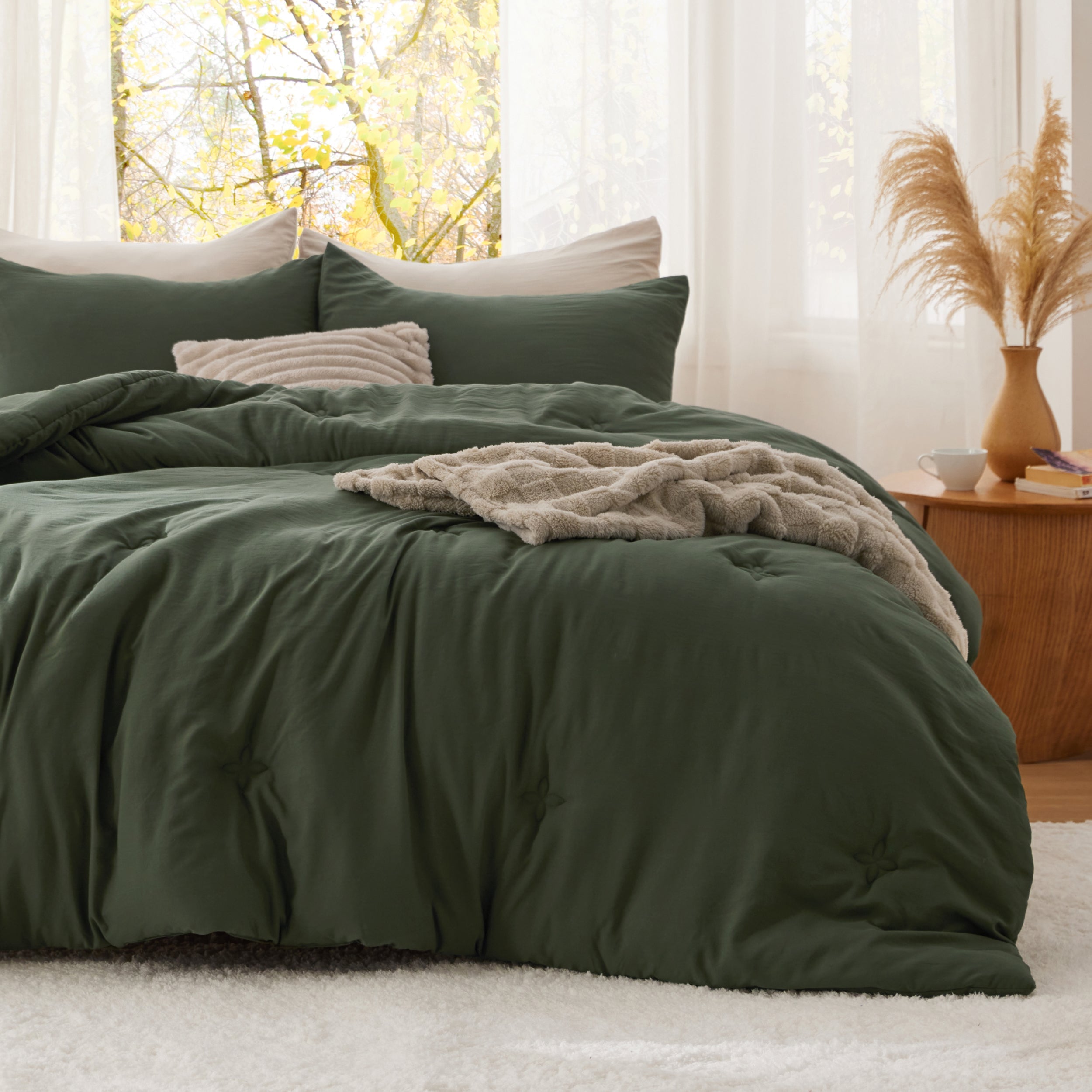Textured Quilted Comforter Set