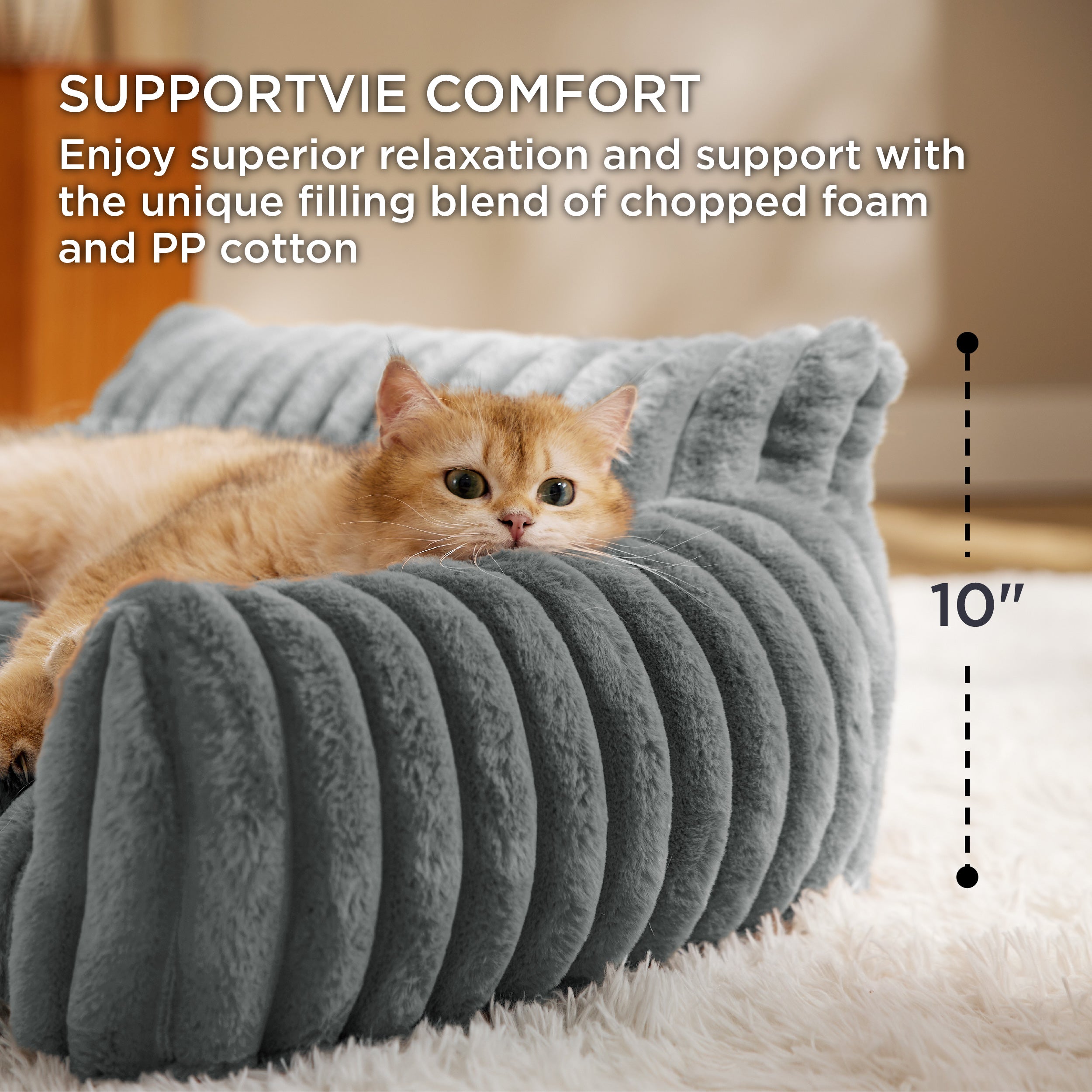Corduroy Fleece Cat Couch