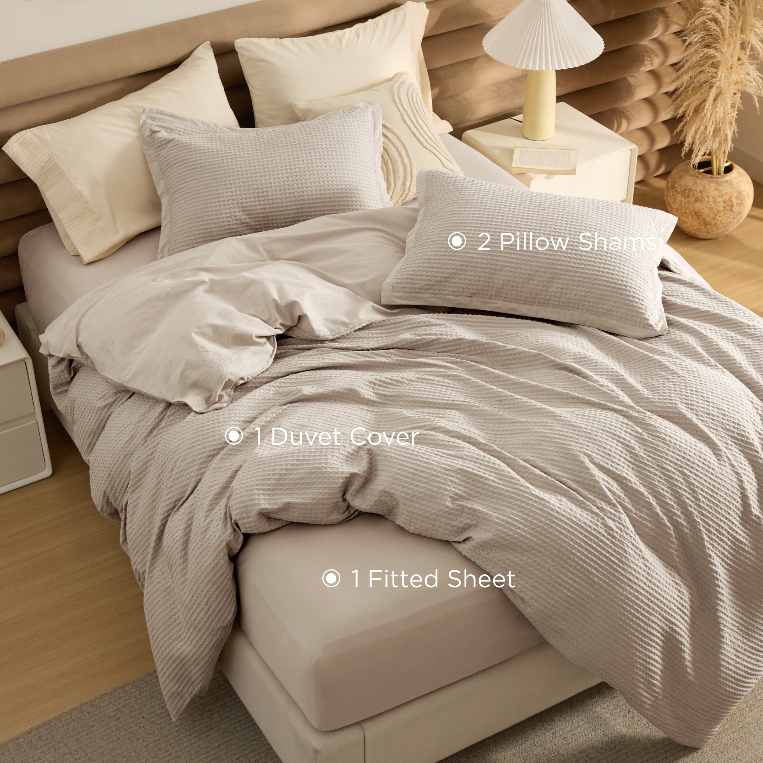 GentleSoft® Cotton Waffle Duvet Cover Set