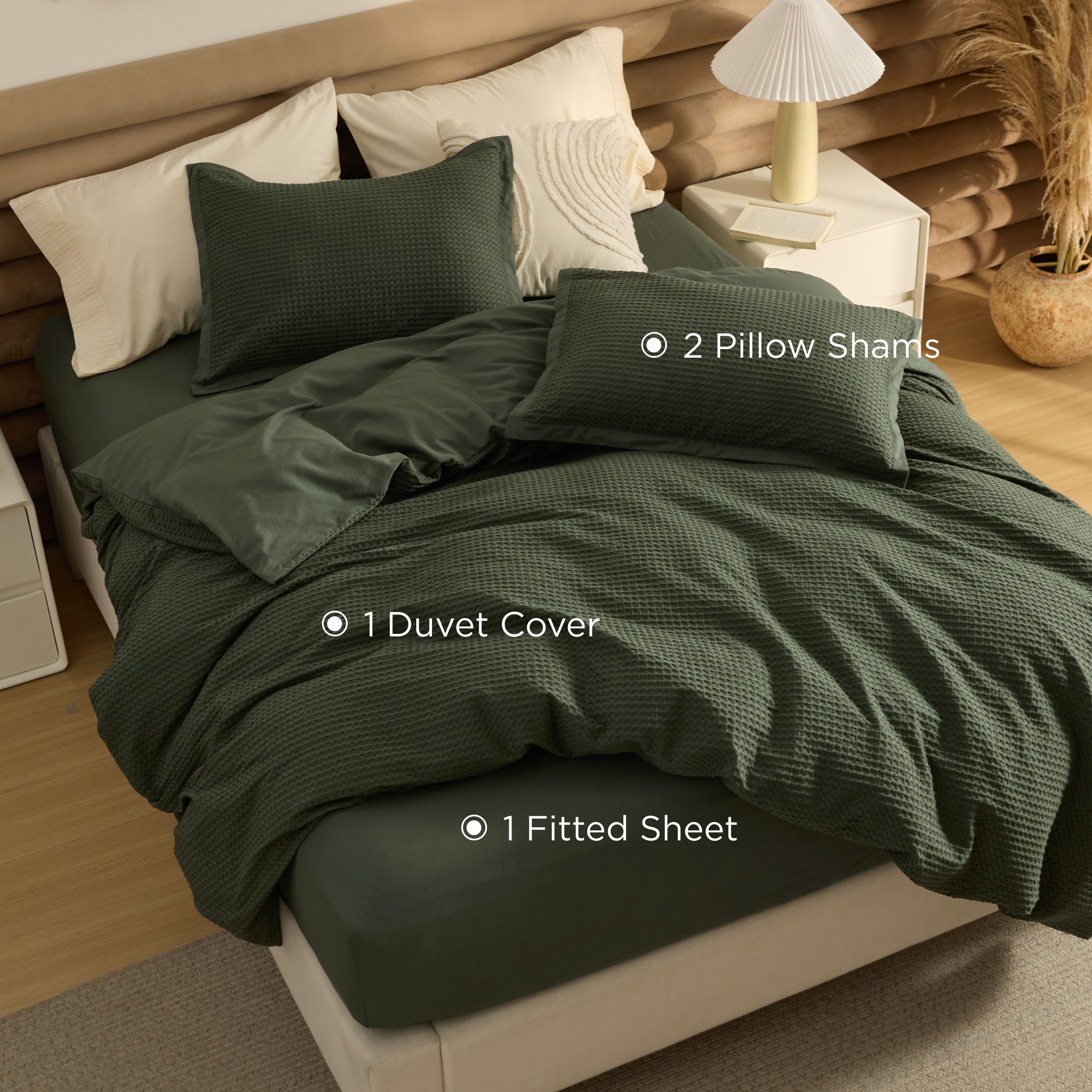 GentleSoft® Cotton Waffle Duvet Cover Set