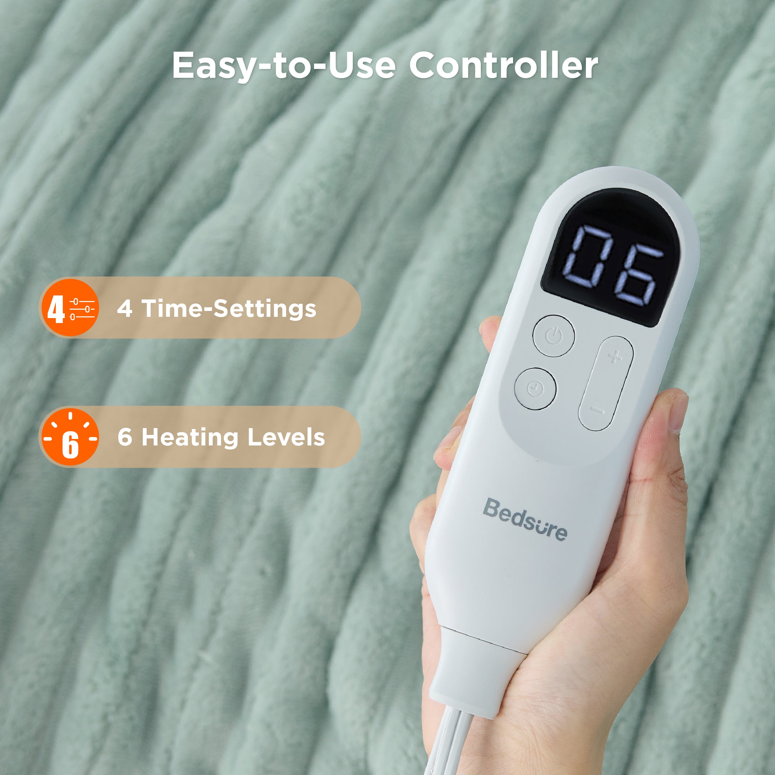 Striped Flannel Heated Blanket