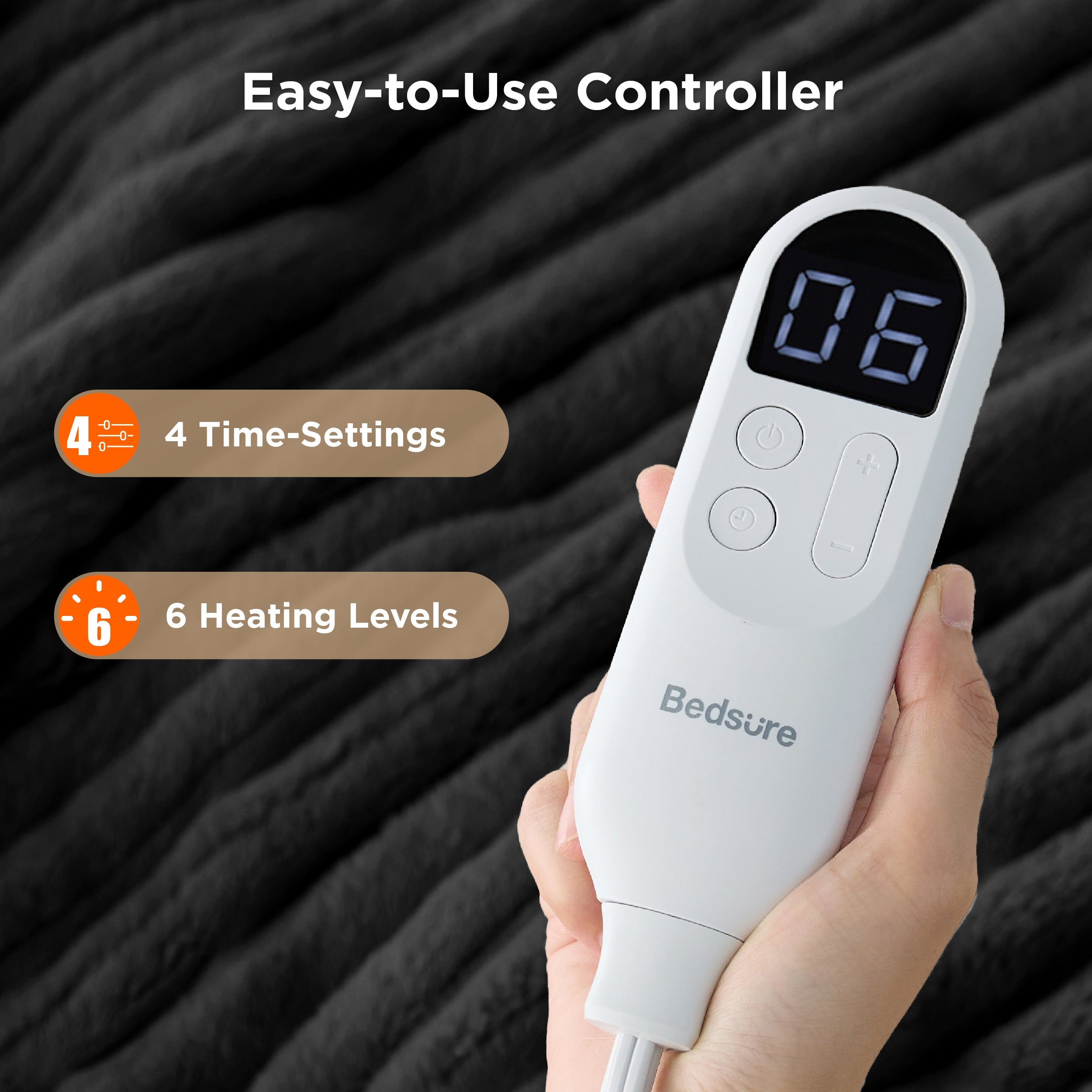 Striped Flannel Heated Blanket