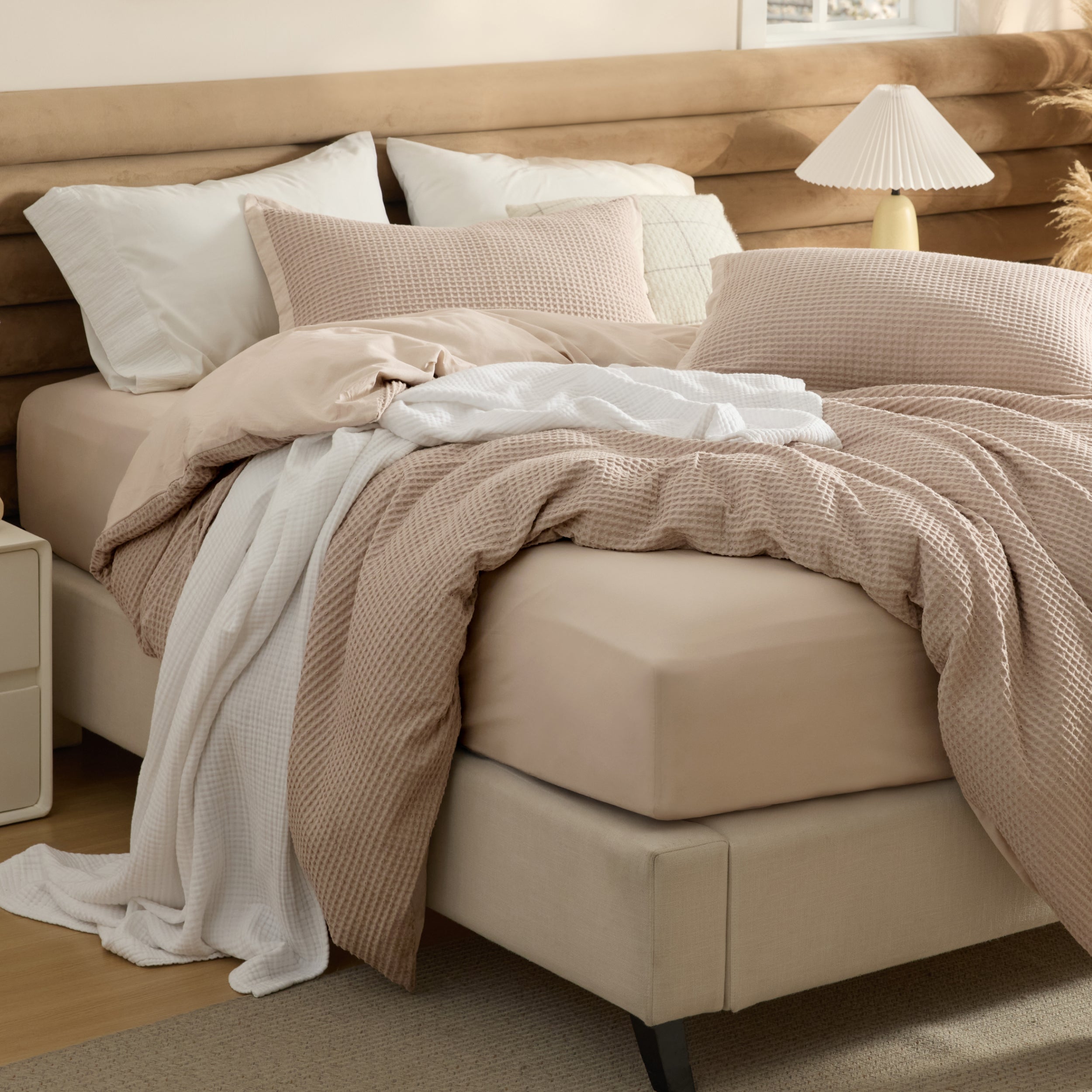 GentleSoft® Cotton Waffle Duvet Cover Set