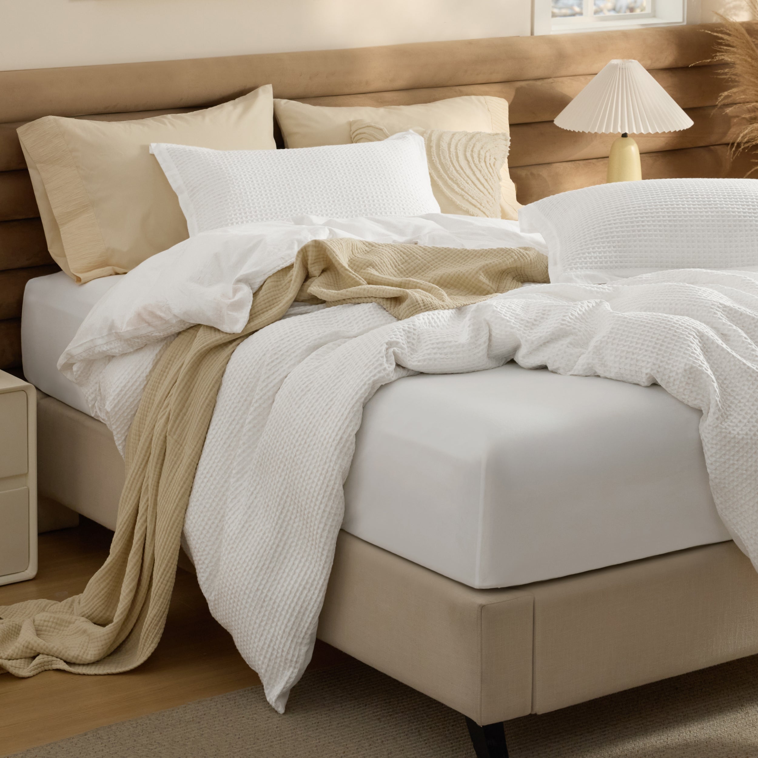 GentleSoft® Cotton Waffle Duvet Cover Set