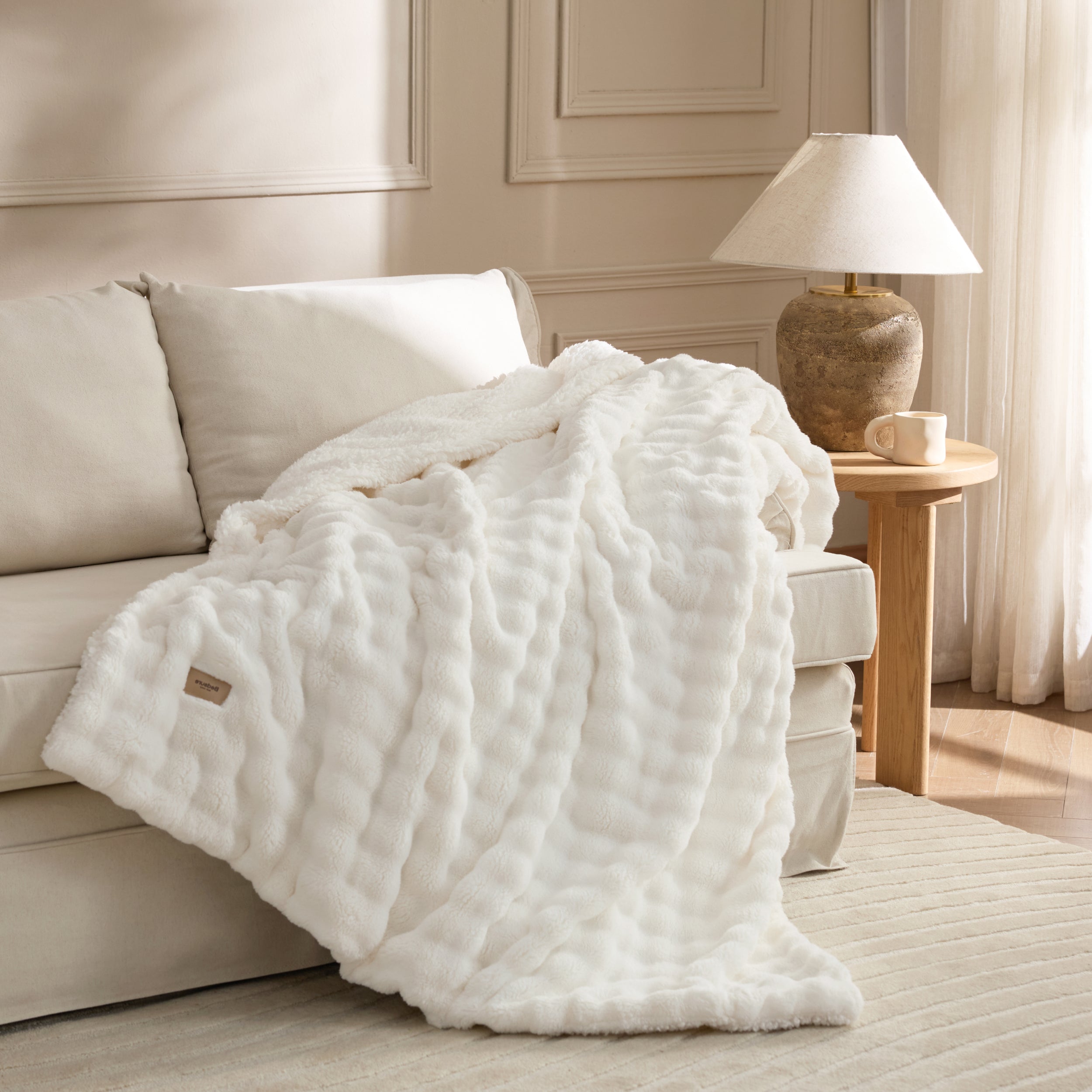 Bubble Sherpa Fleece Blanket
