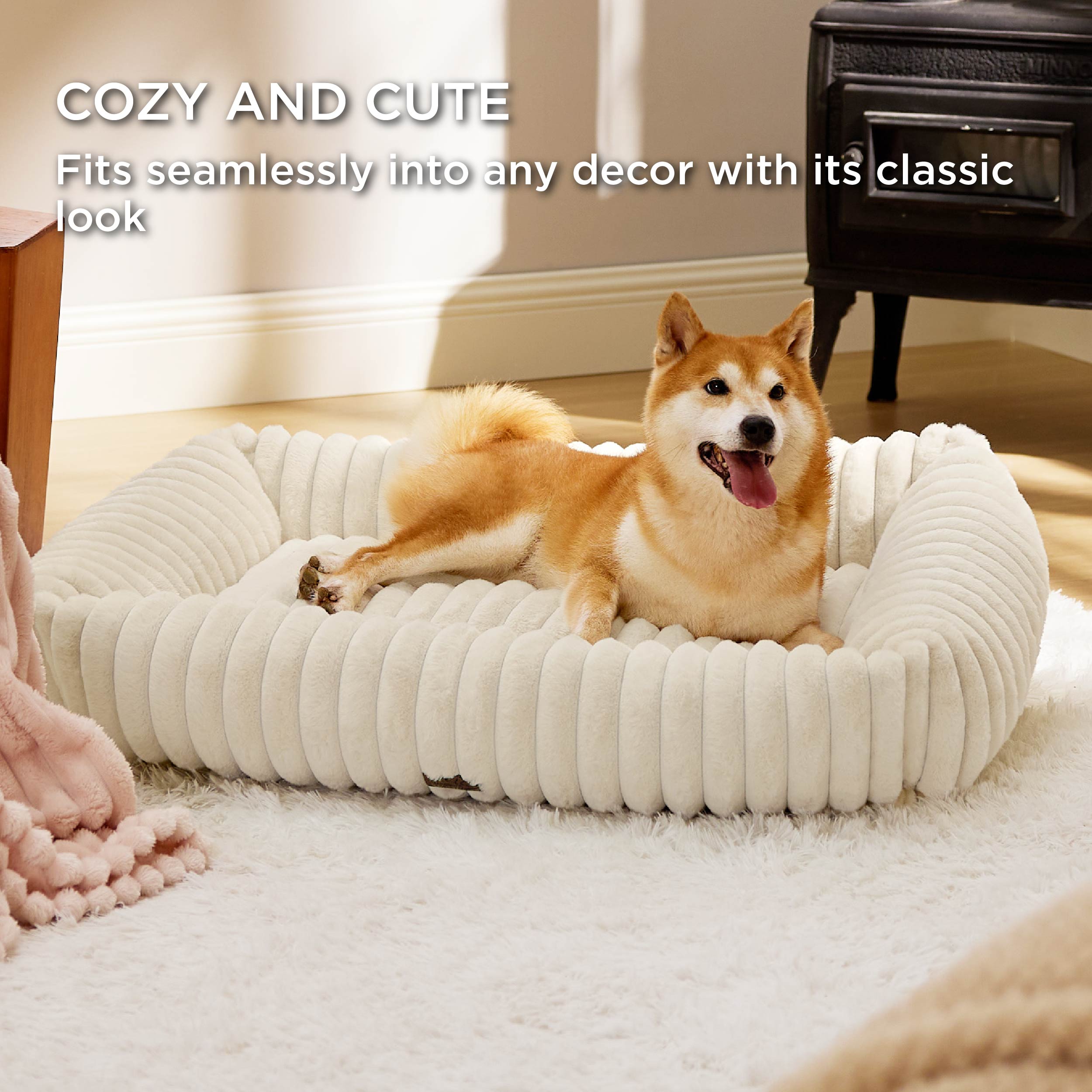 Corduroy Fleece Pet Bed