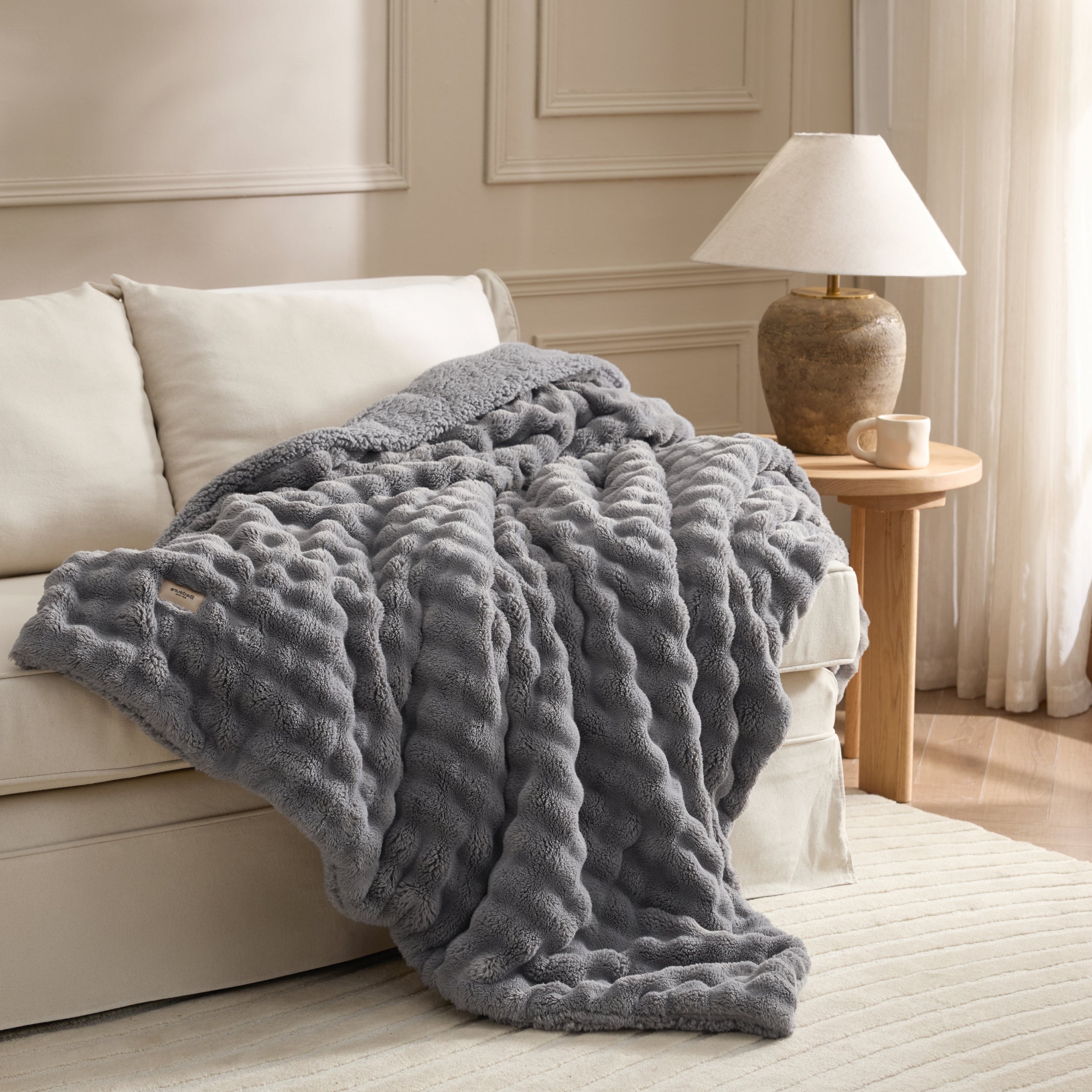 Bubble Sherpa Fleece Blanket