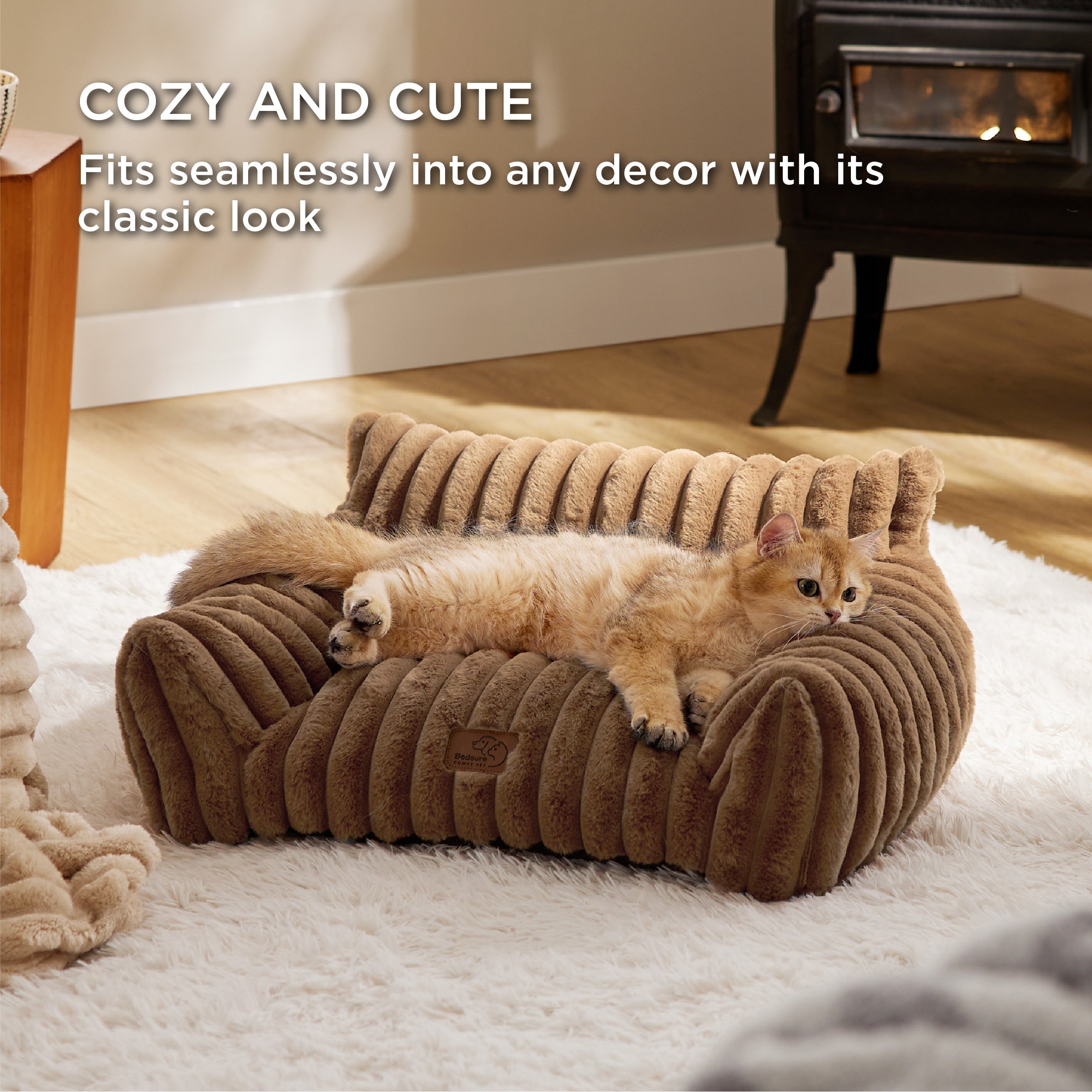 Corduroy Fleece Cat Couch