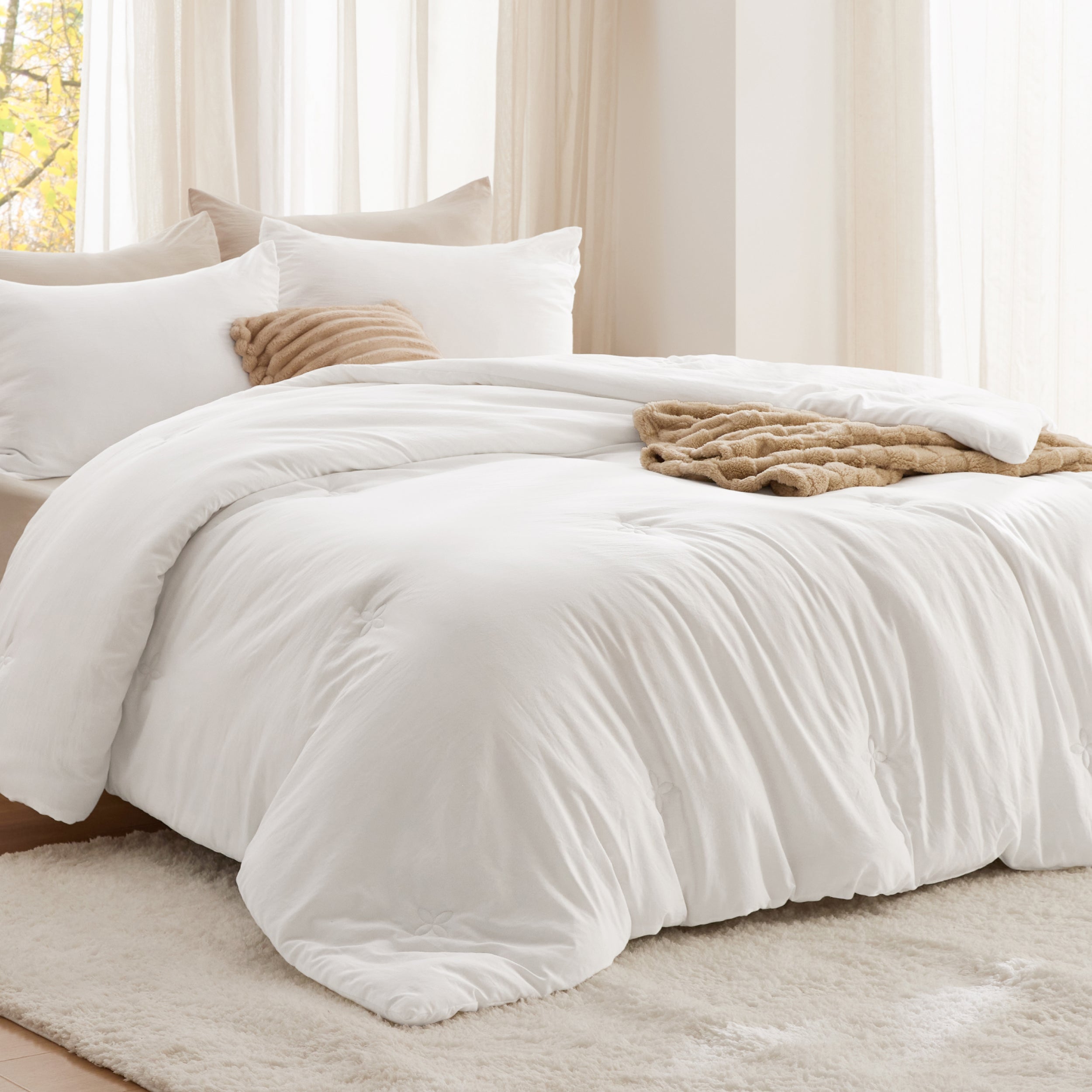 Textured Quilted Comforter Set