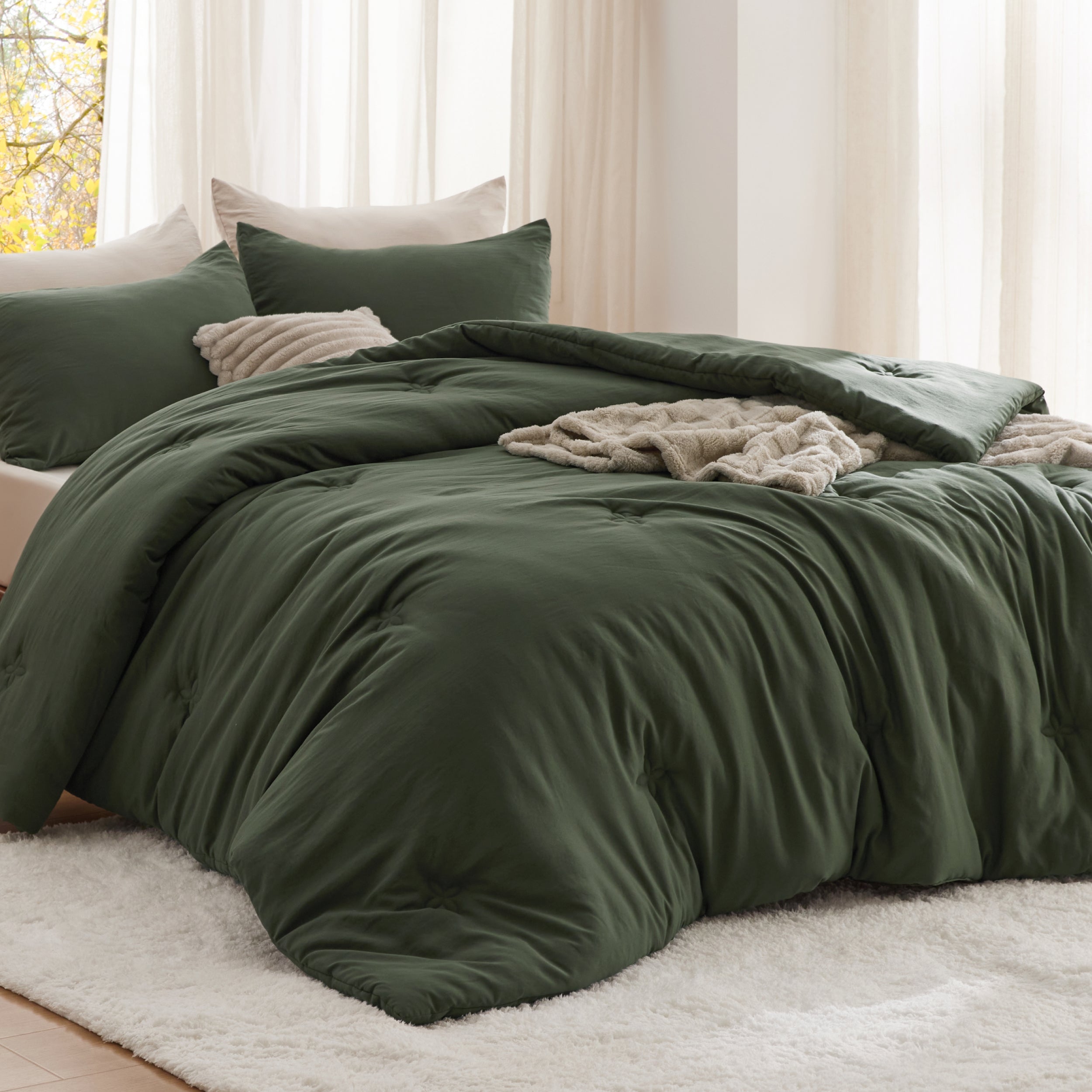 Textured Quilted Comforter Set