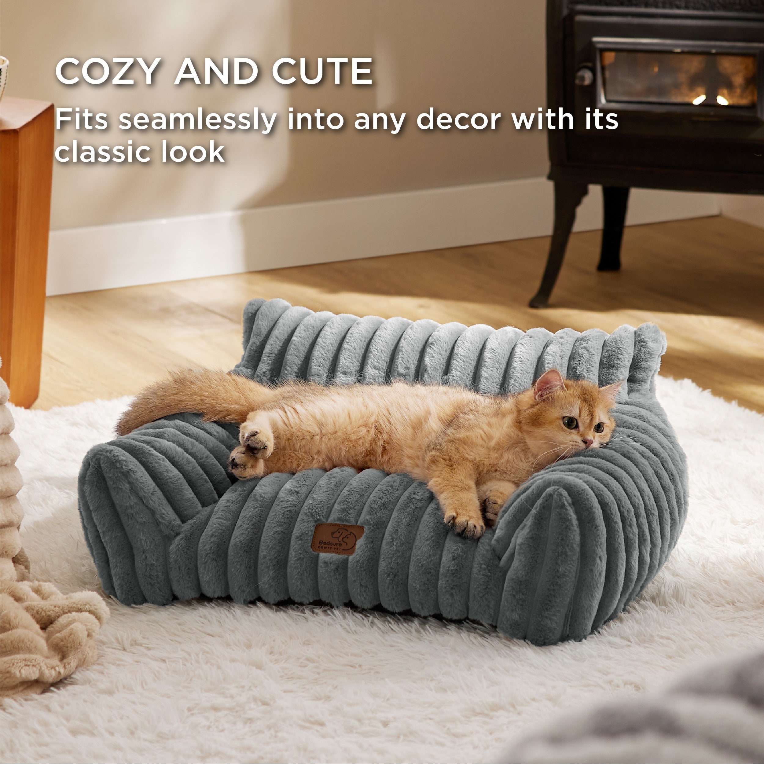 Corduroy Fleece Cat Couch