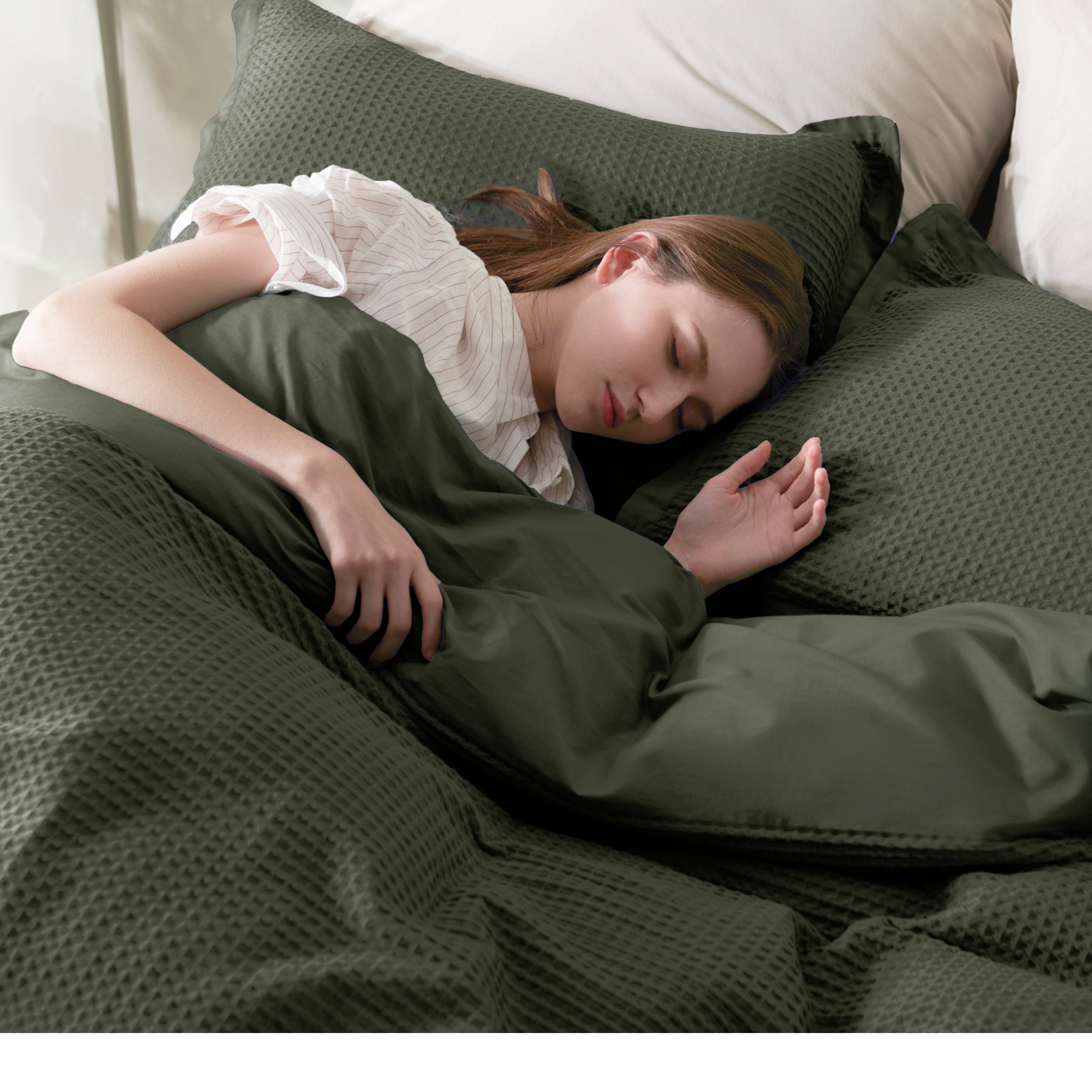 GentleSoft® Cotton Waffle Duvet Cover Set