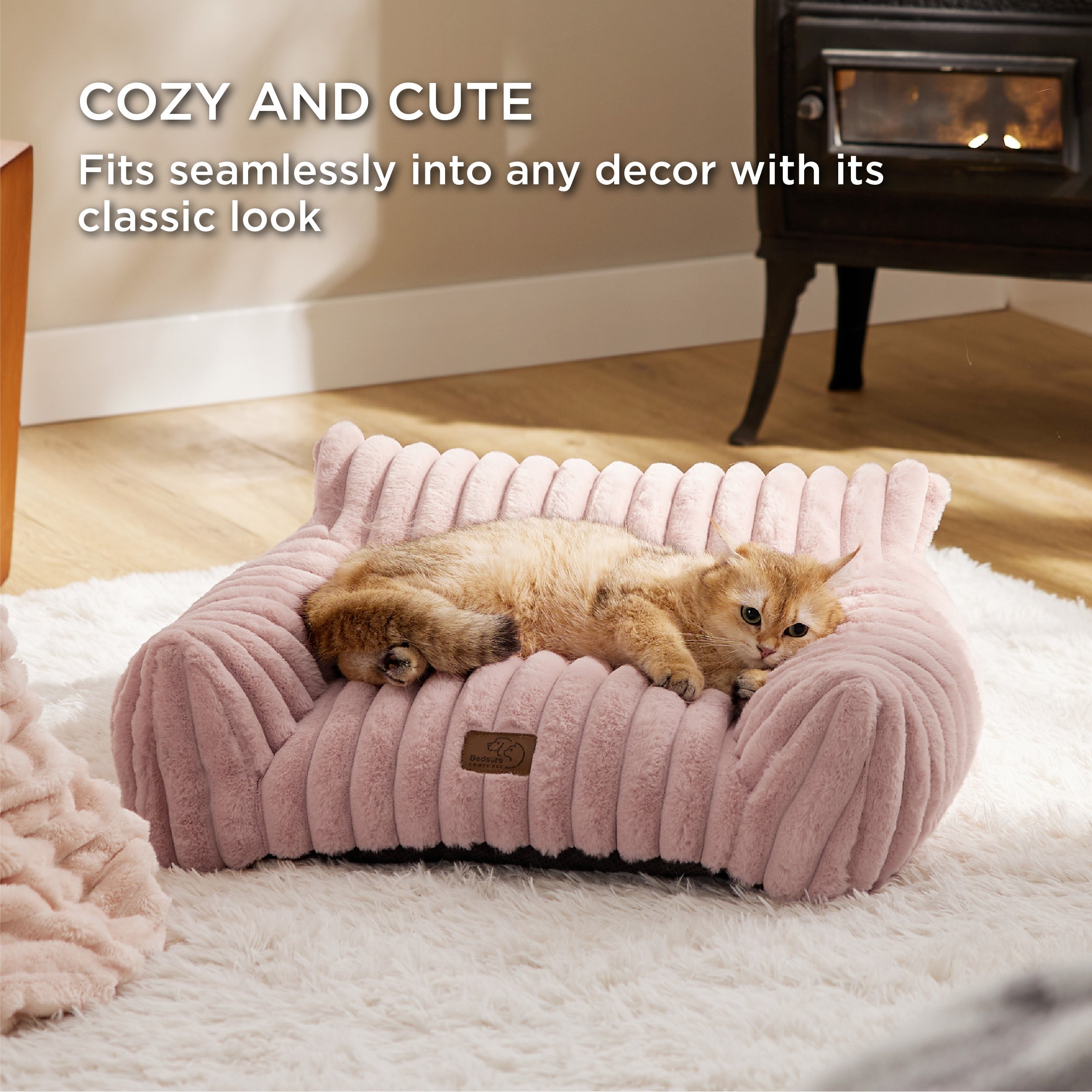 Corduroy Fleece Cat Couch