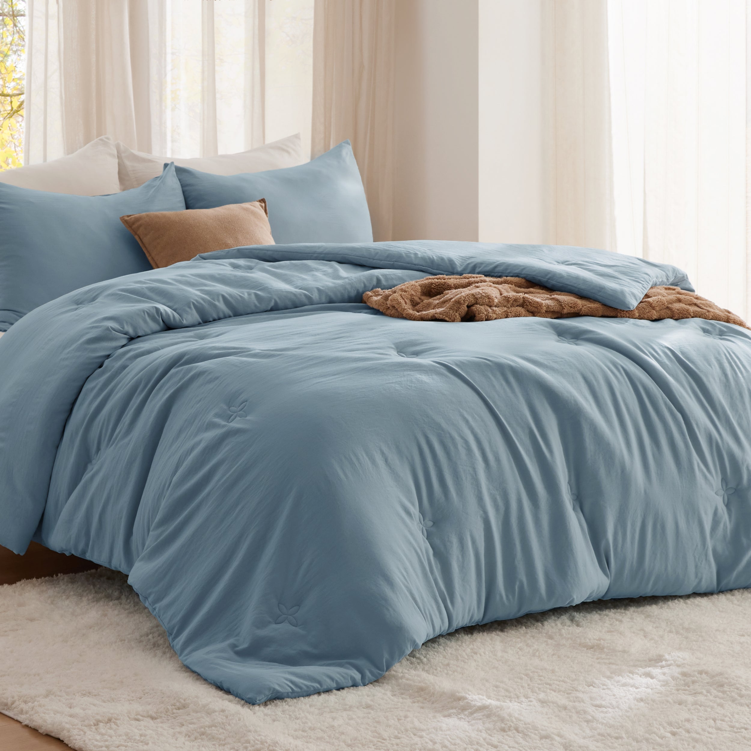 Textured Quilted Comforter Set