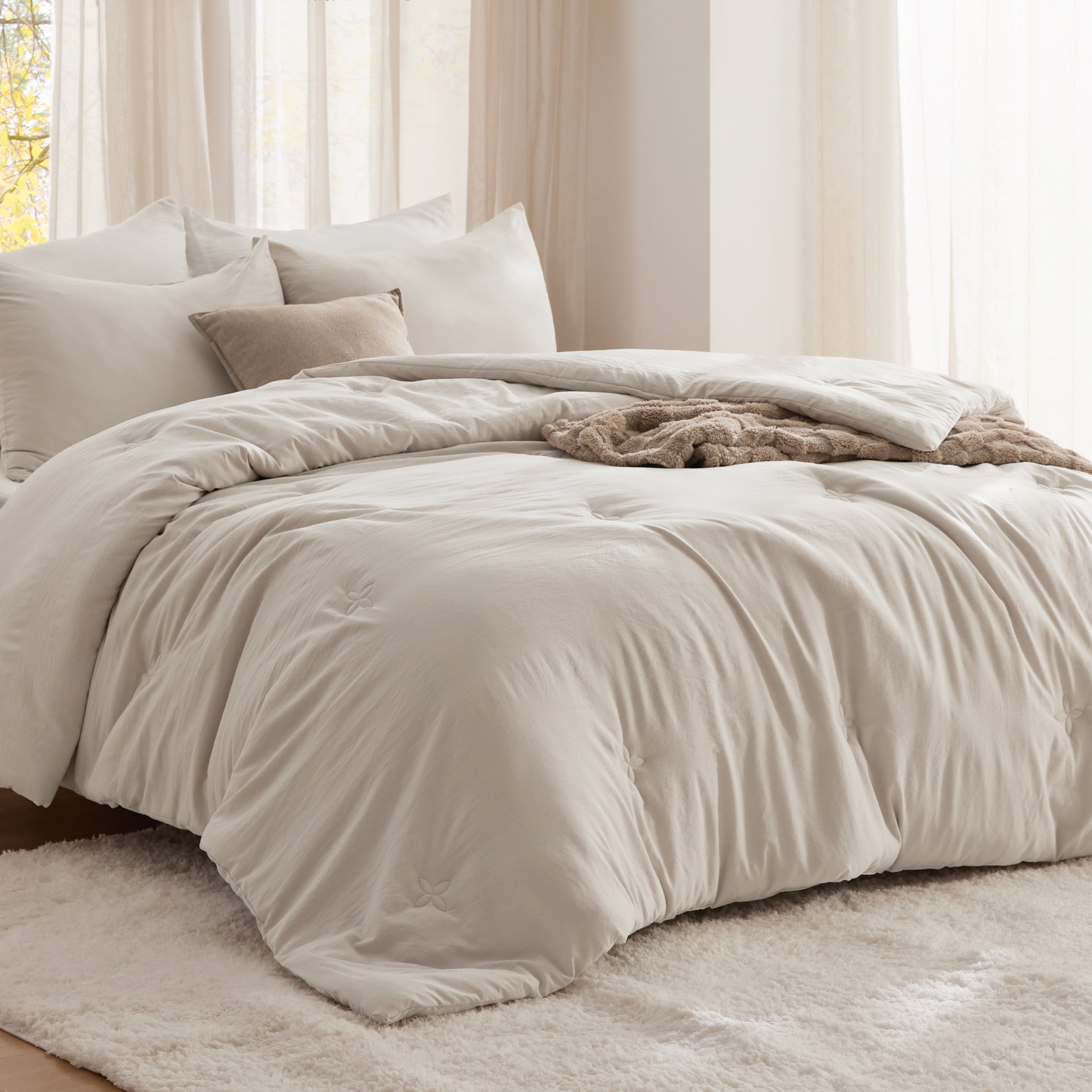 Textured Quilted Comforter Set