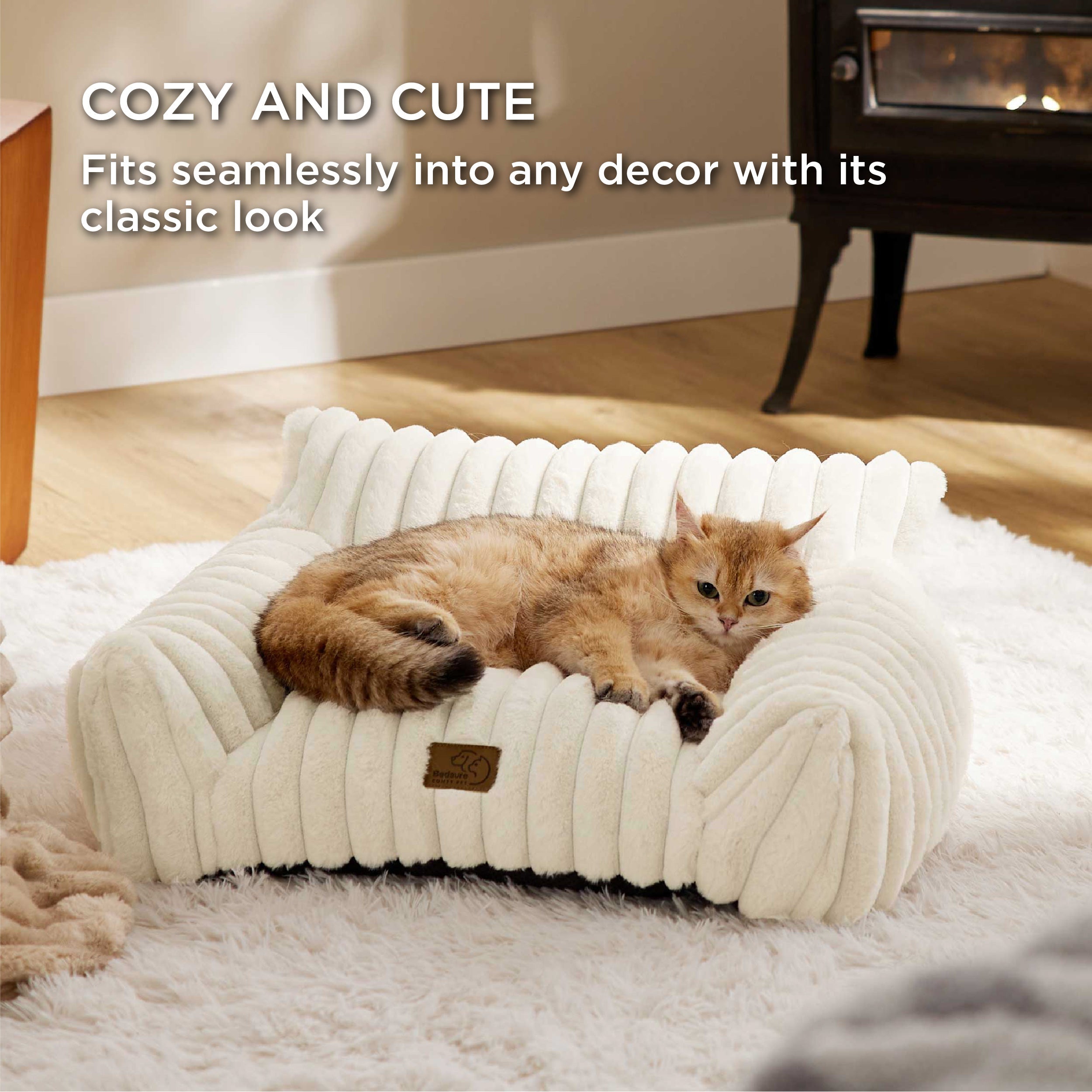 Corduroy Fleece Cat Couch