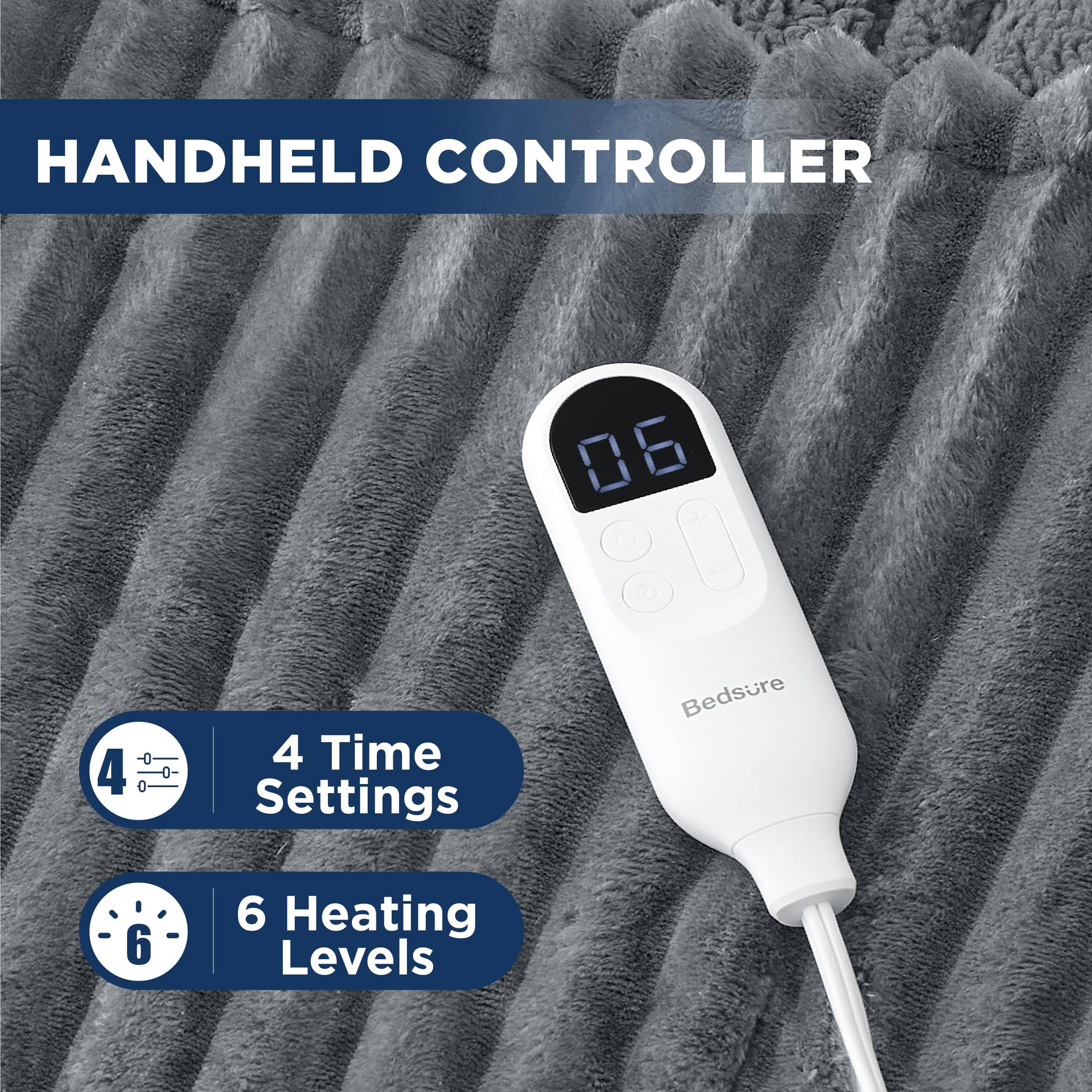 Striped Flannel Heated Blanket