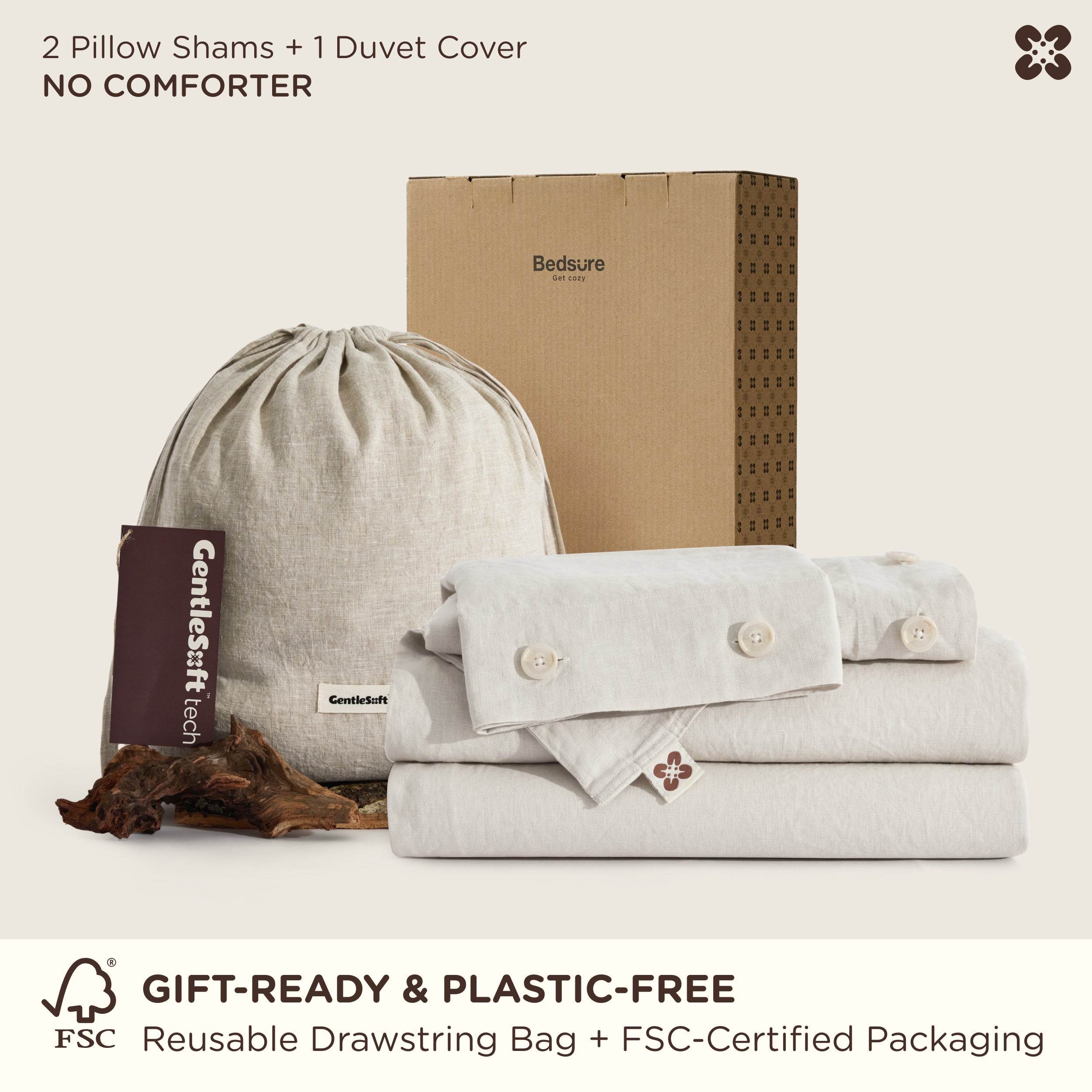 GentleSoft® Washed Linen Duvet Cover Set