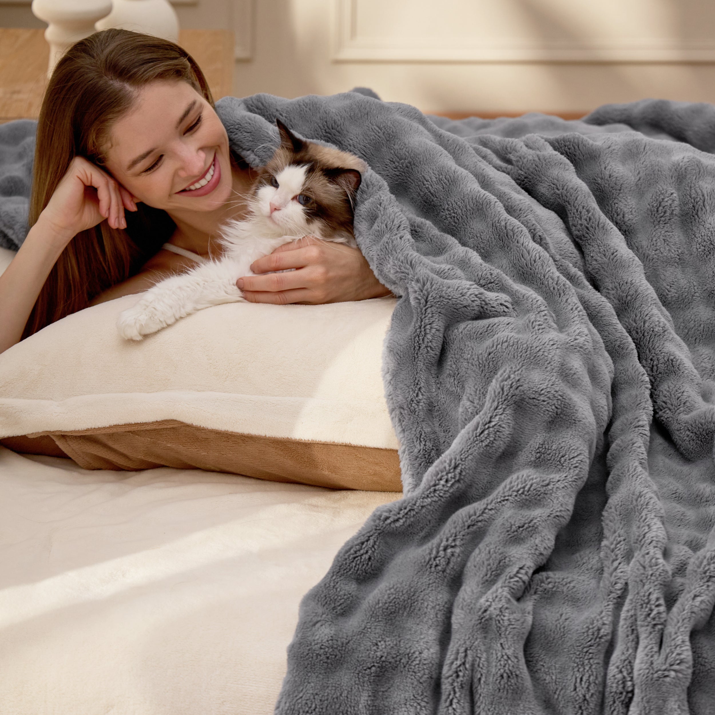 Bubble Sherpa Fleece Blanket