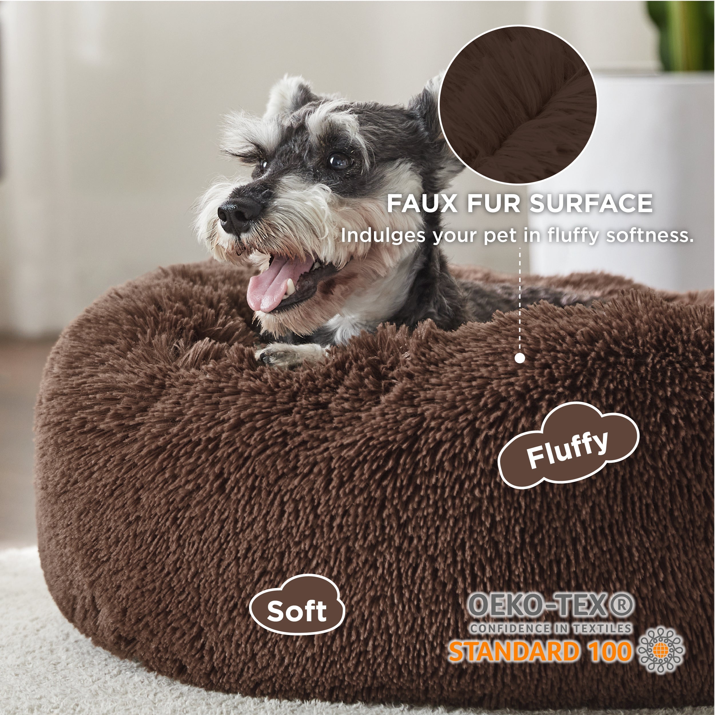 Calming Donut Bed for Dogs and Cats