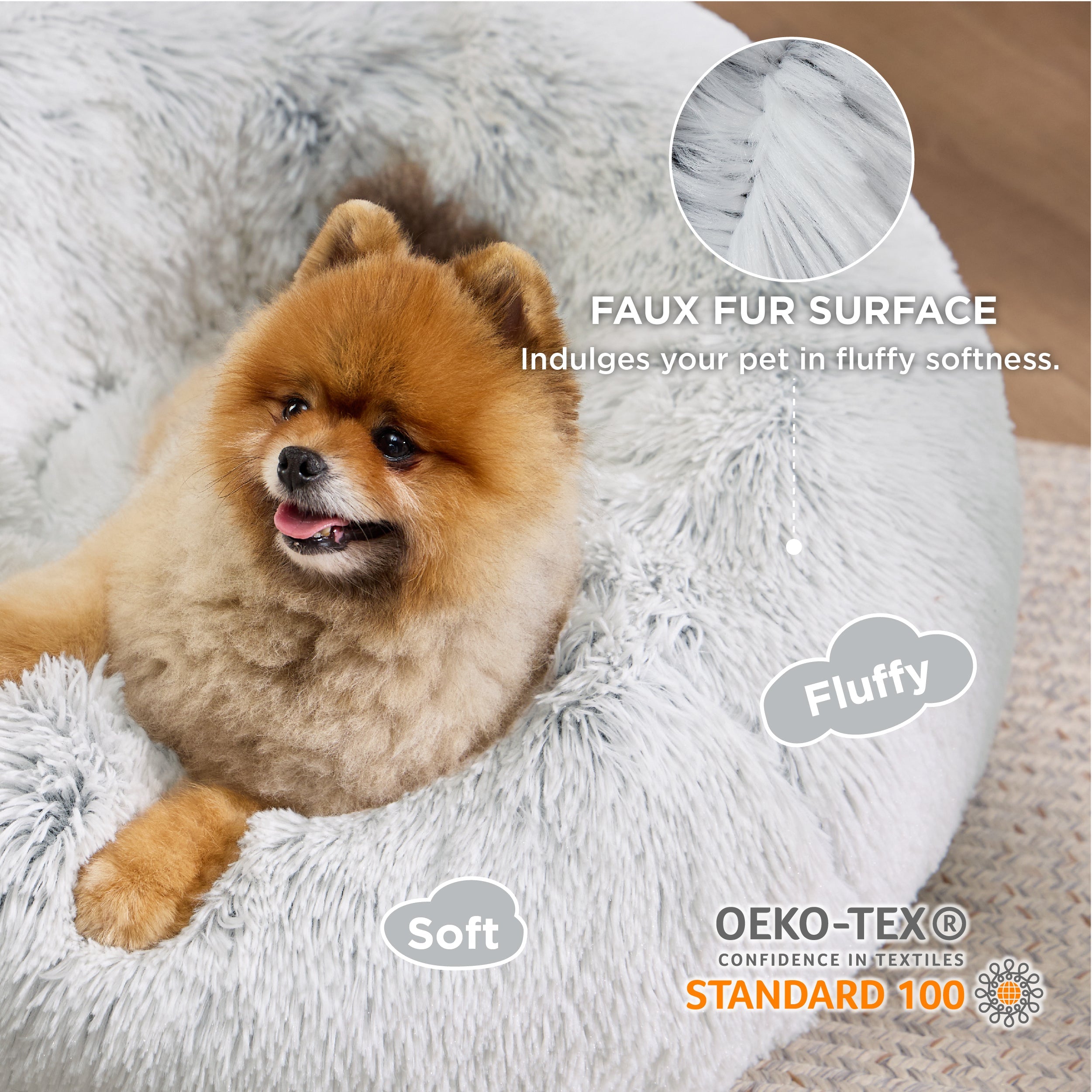 Calming Donut Bed for Dogs and Cats