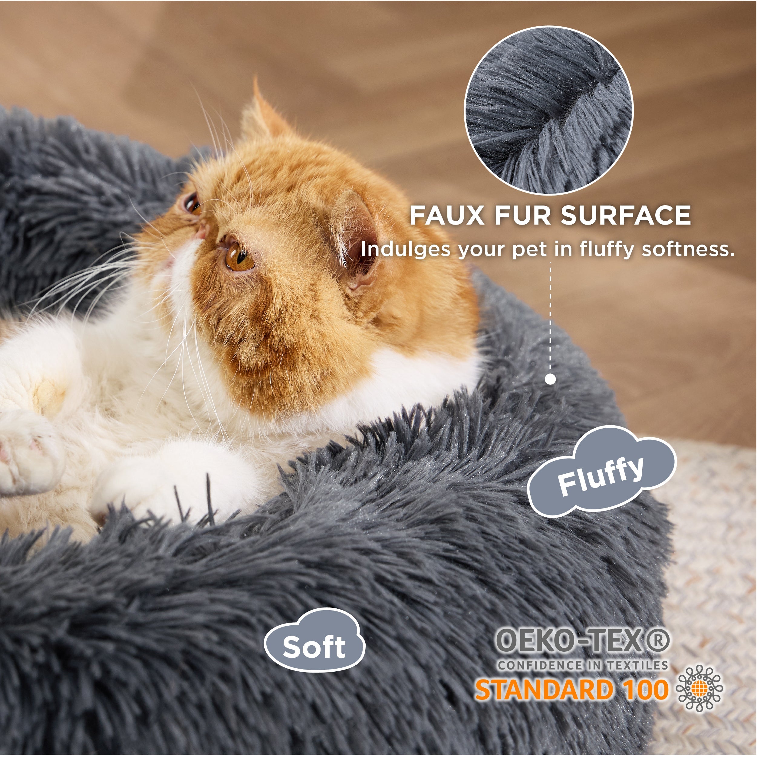 Calming Donut Bed for Dogs and Cats