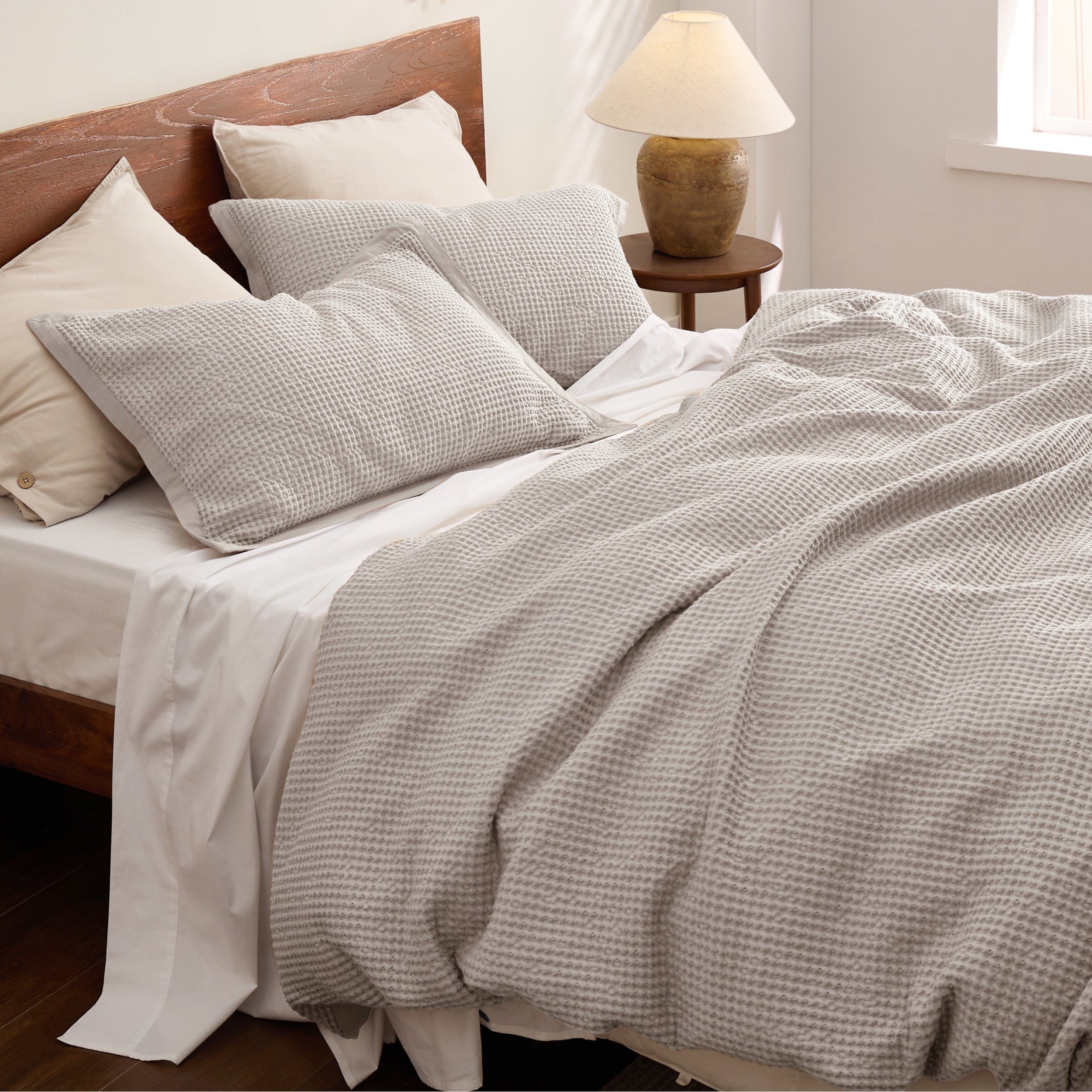 GentleSoft® Cotton Waffle Duvet Cover Set