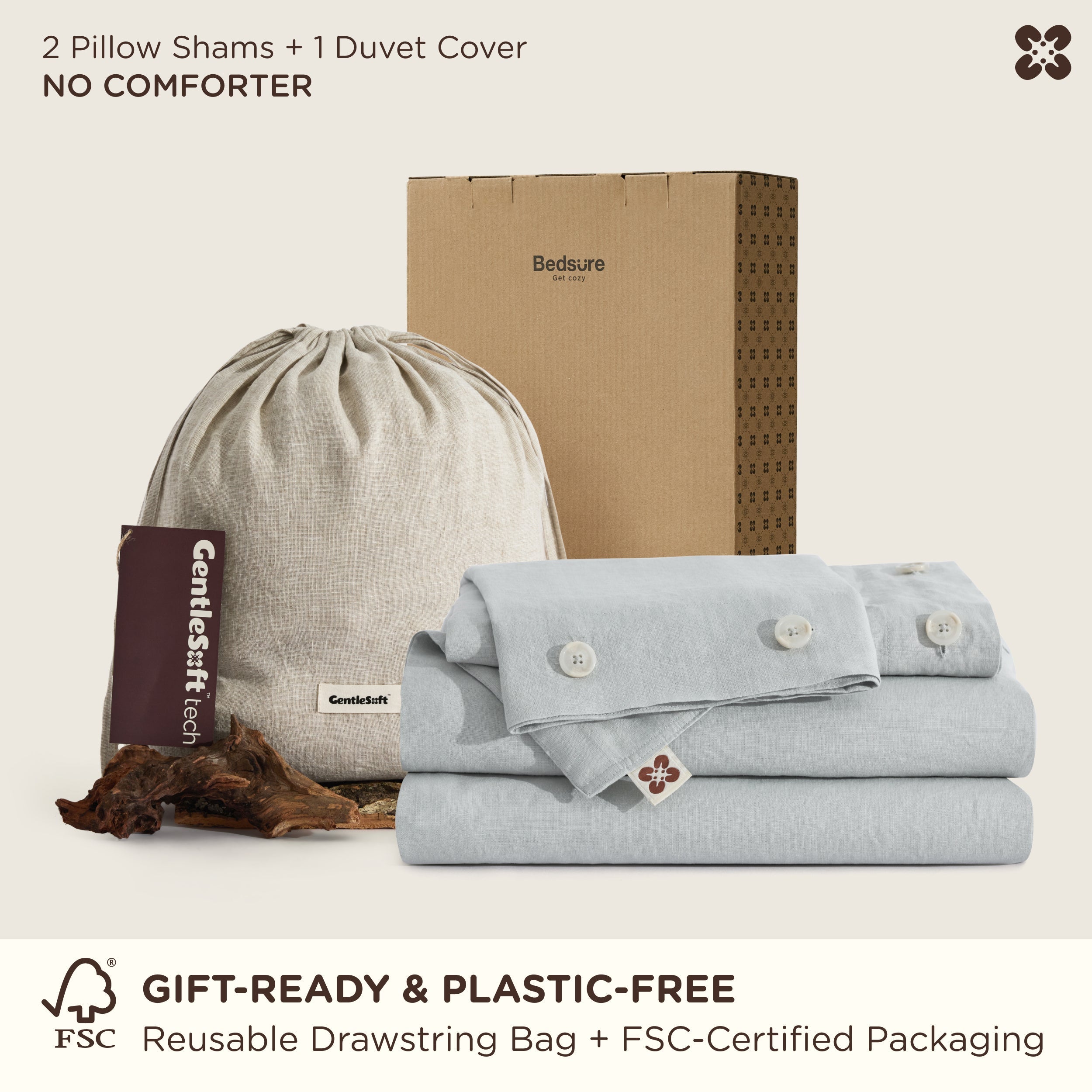 GentleSoft® Washed Linen Duvet Cover Set