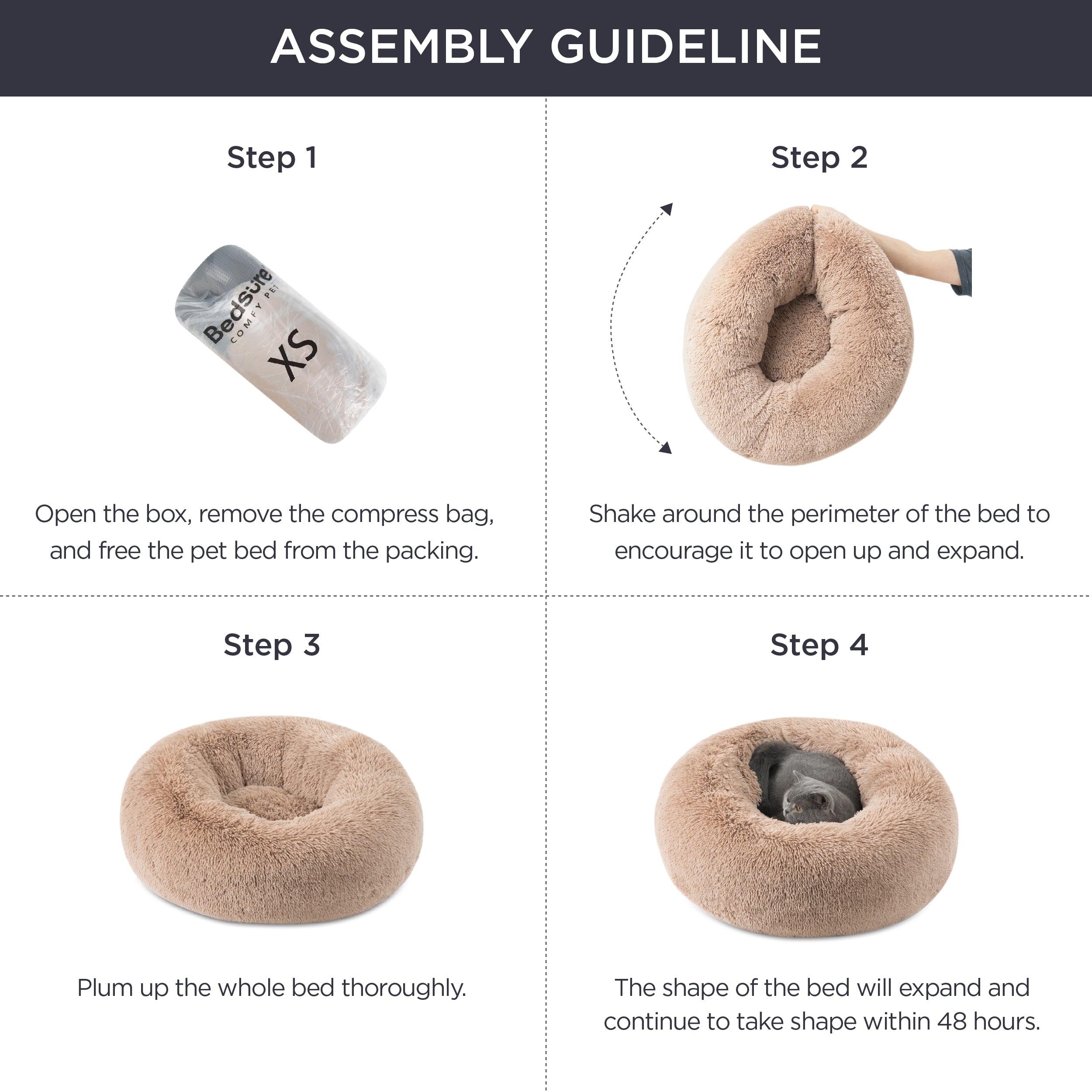 Calming Donut Bed for Dogs and Cats