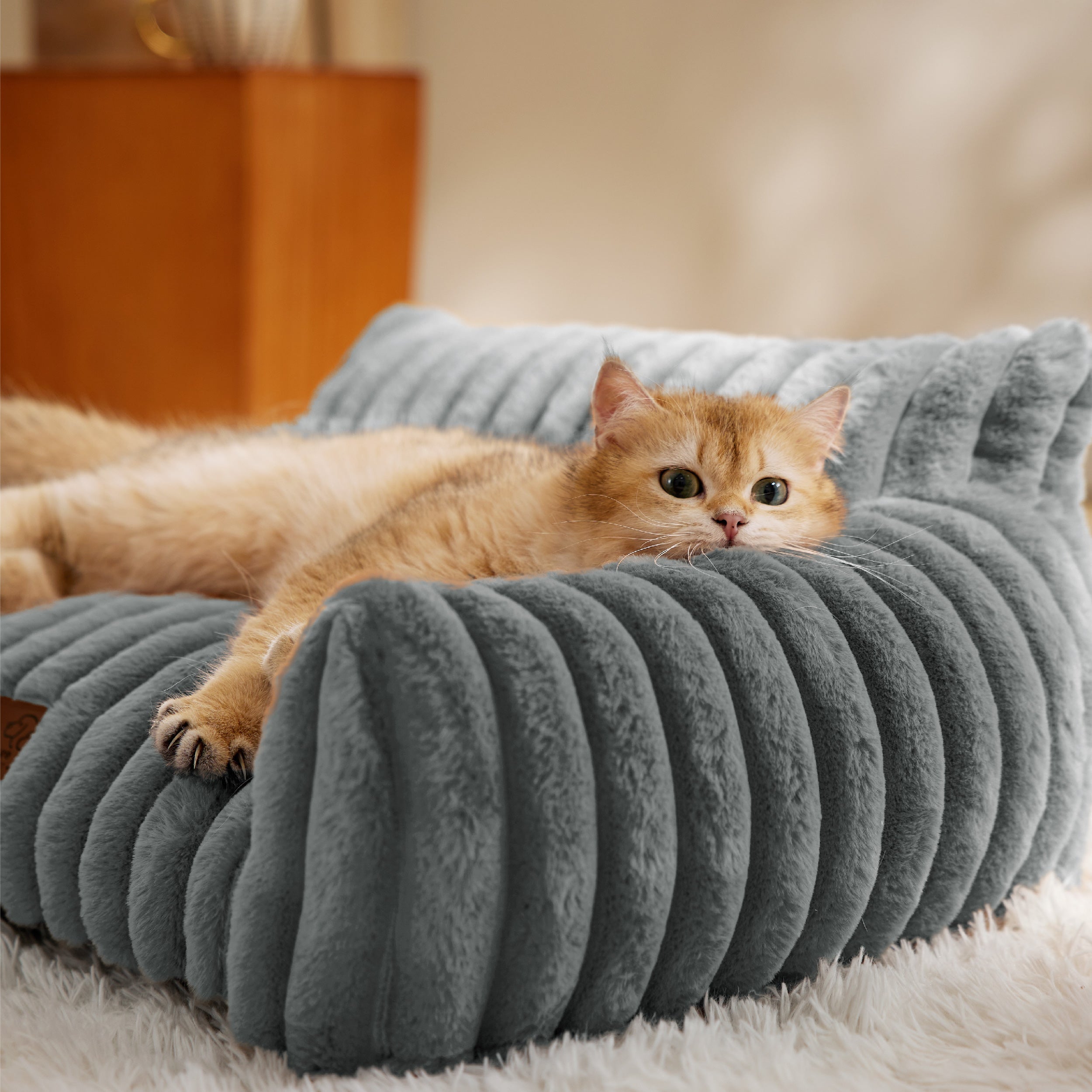Corduroy Fleece Cat Couch