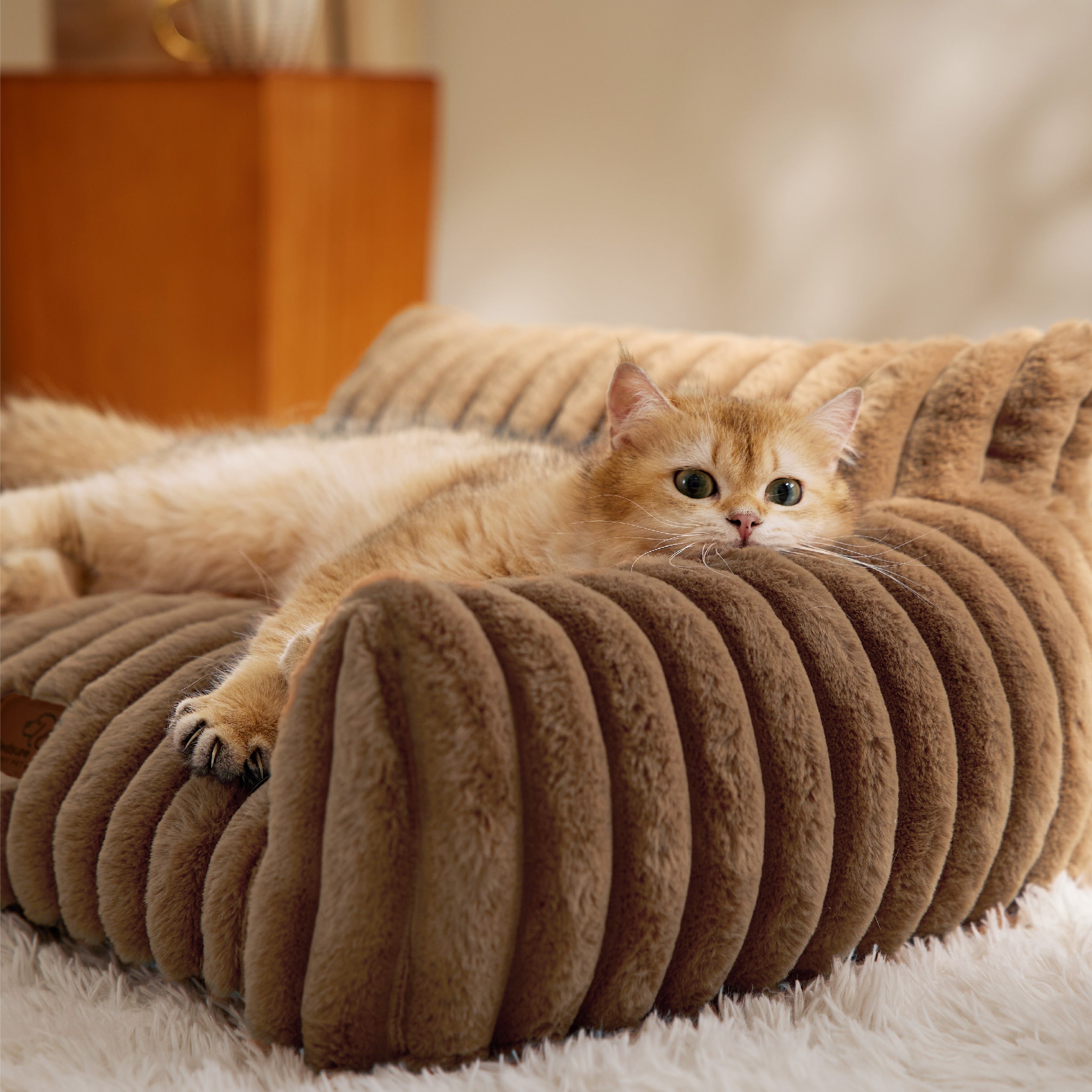 Corduroy Fleece Cat Couch