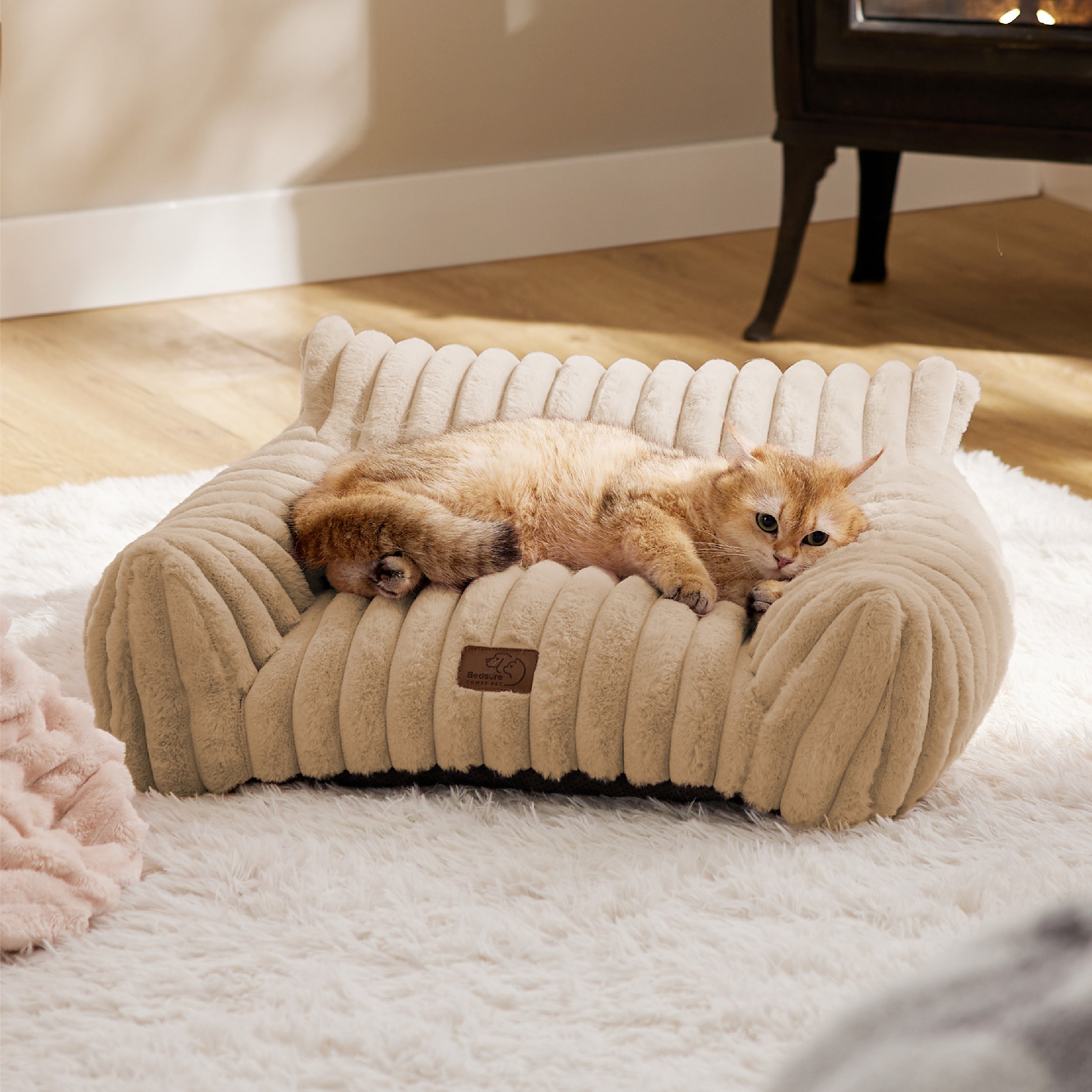 Corduroy Fleece Cat Couch