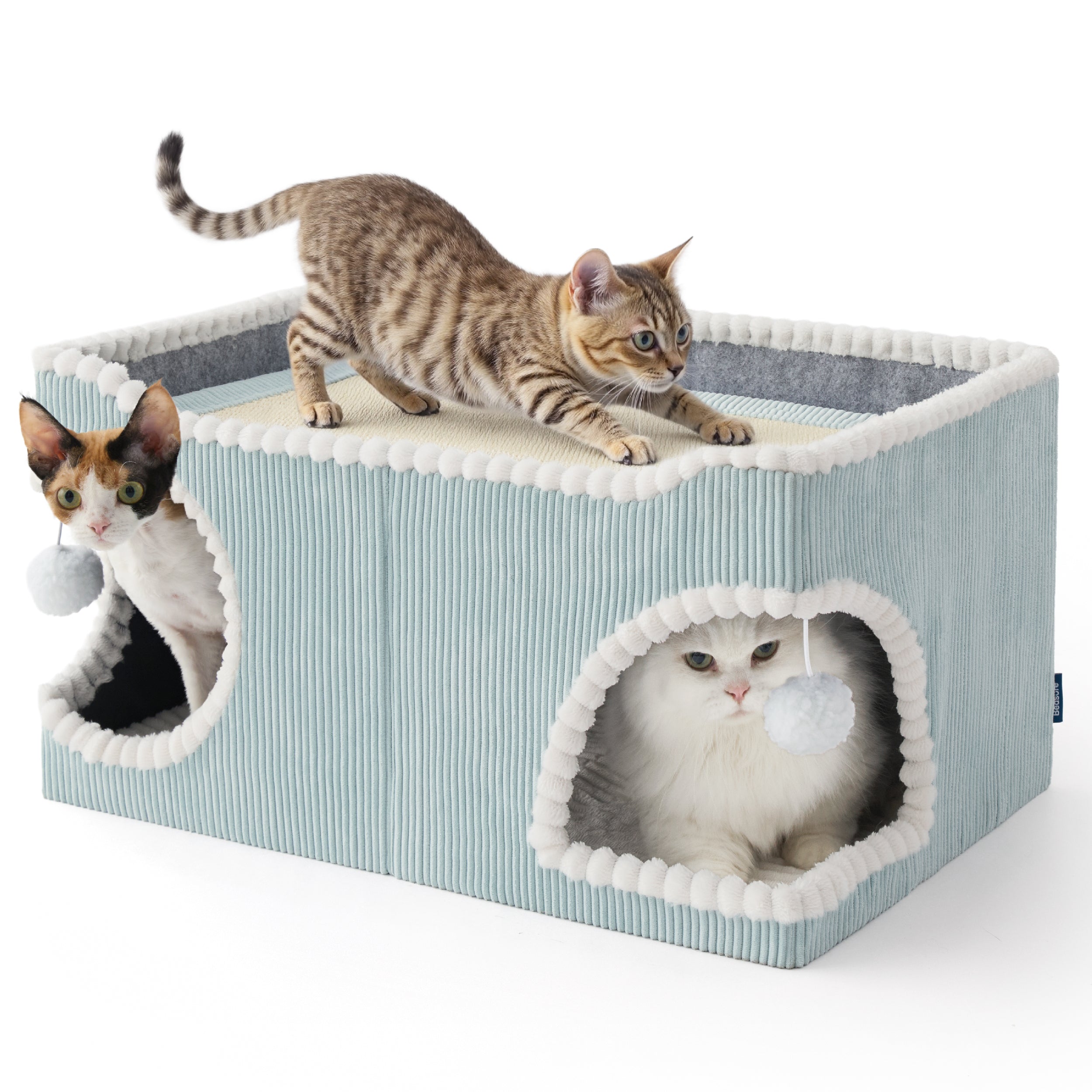 2-in-1 Corduroy Cat Scratcher House