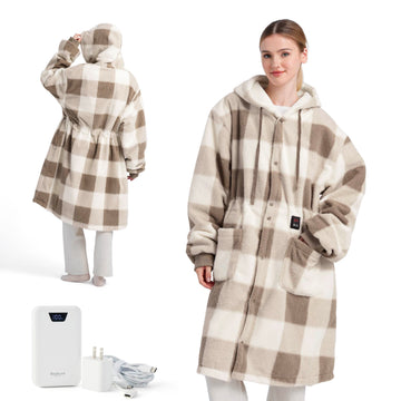 Heated Faux Cashmere Blanket Hoodie
