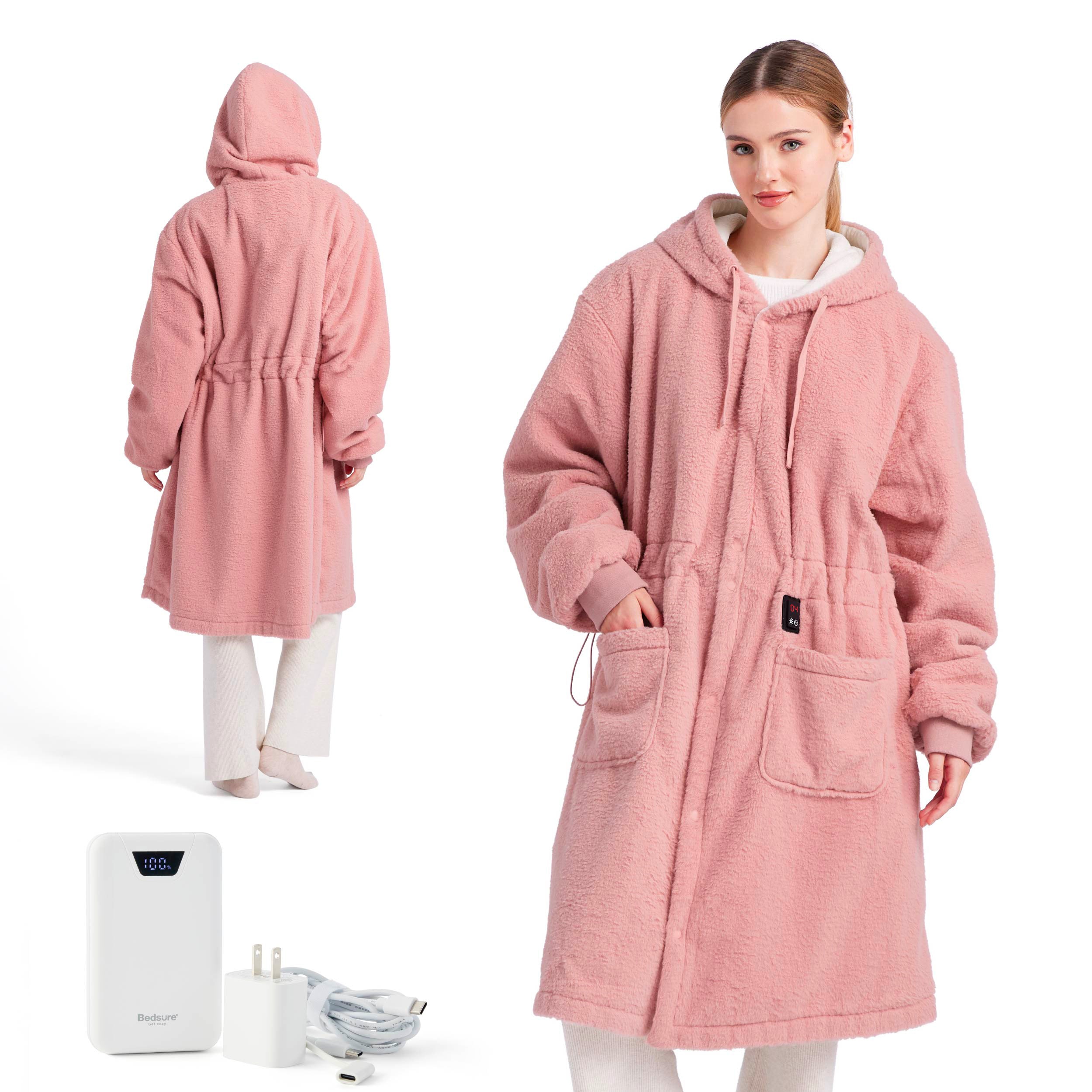 Heated Faux Cashmere Blanket Hoodie