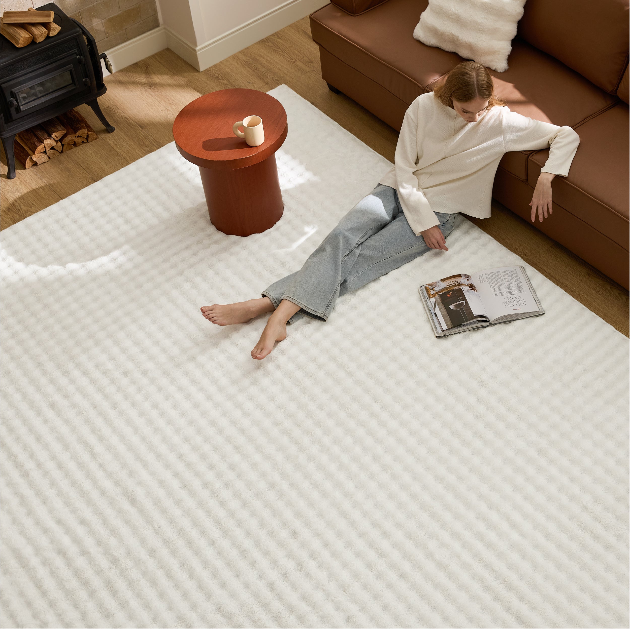 Bubble Flannel Area Rug