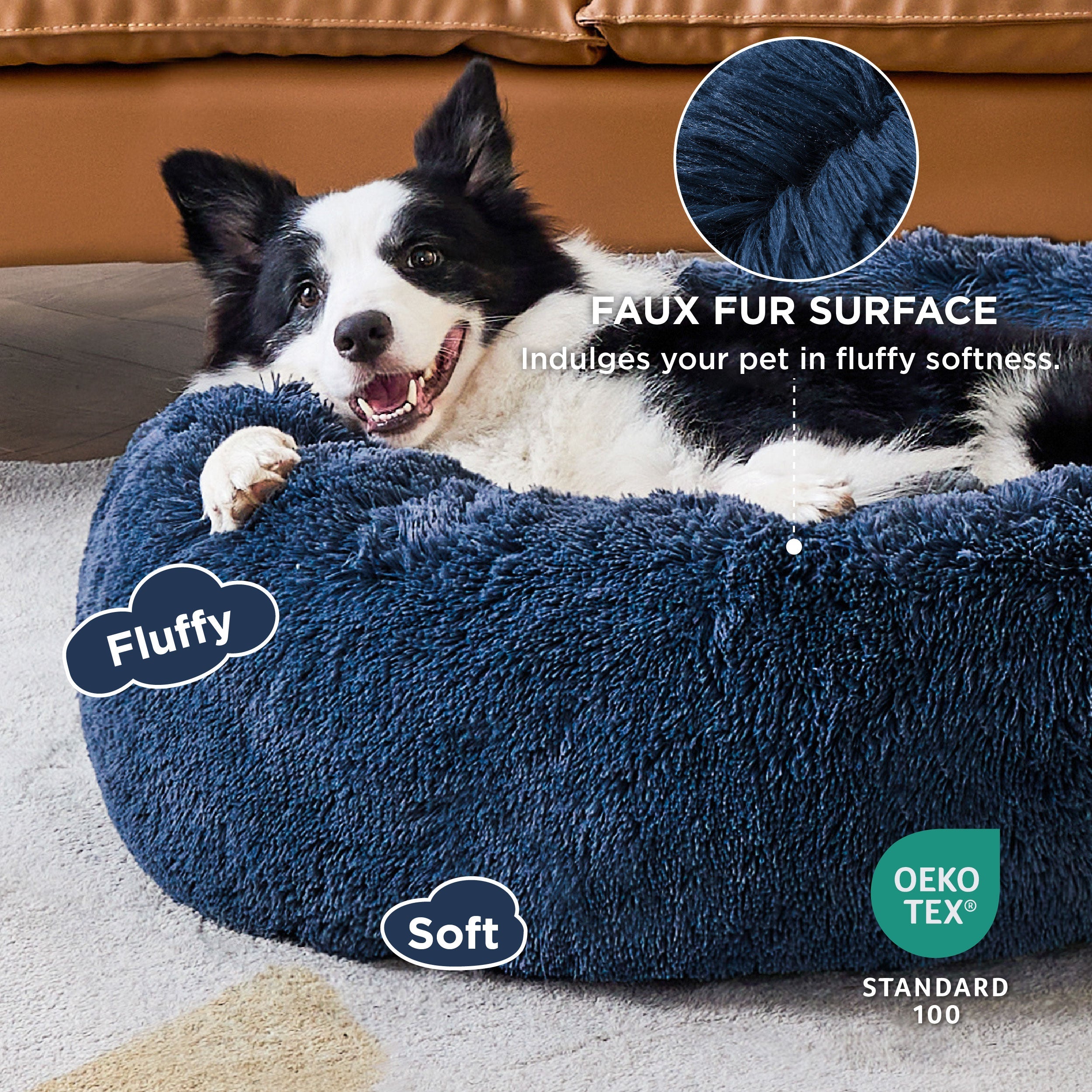 Calming Donut Bed for Dogs and Cats