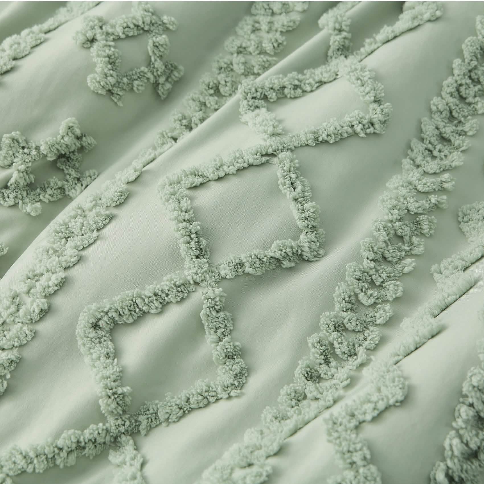 Boho Tufted Embroidery Duvet Cover Set