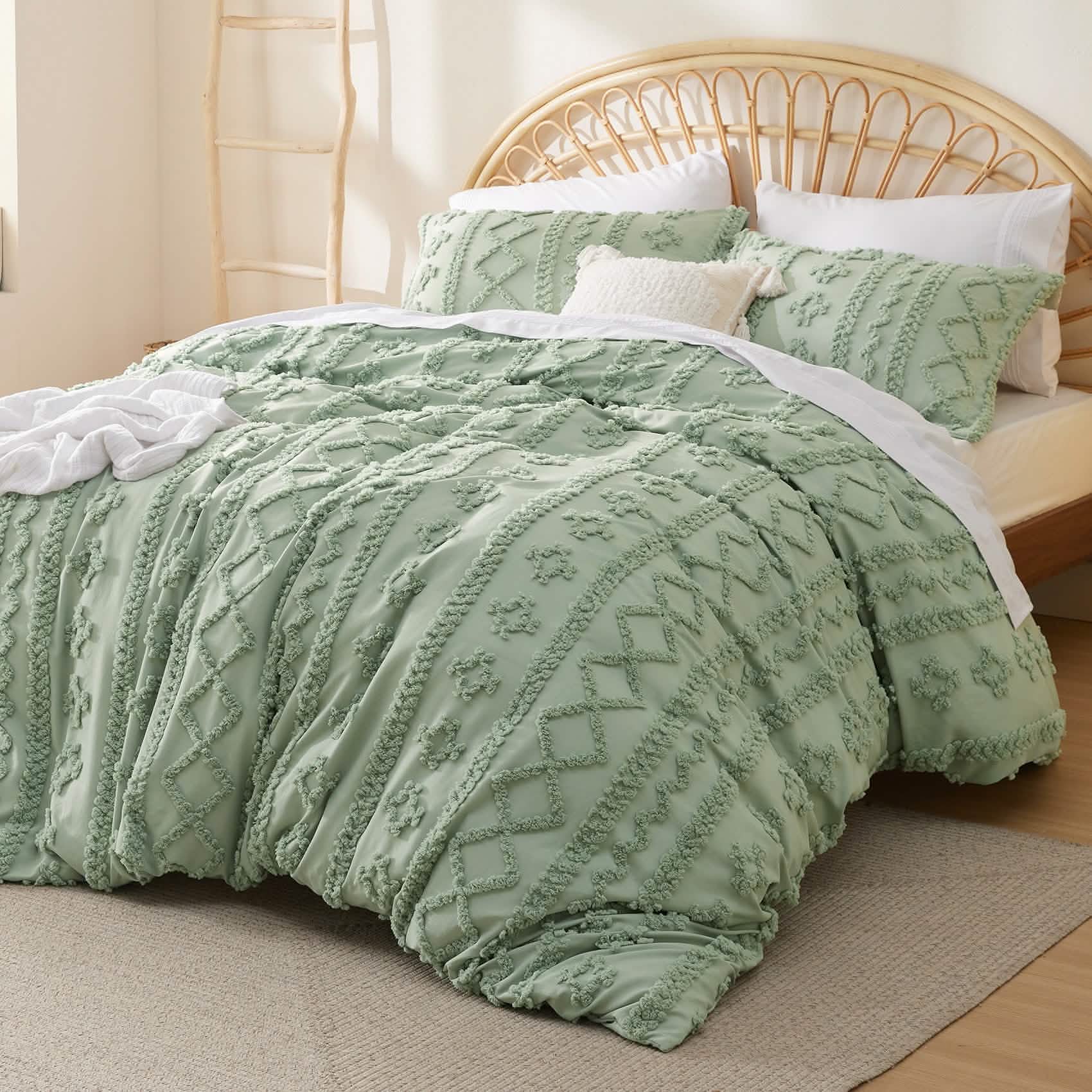 Boho Tufted Embroidery Duvet Cover Set