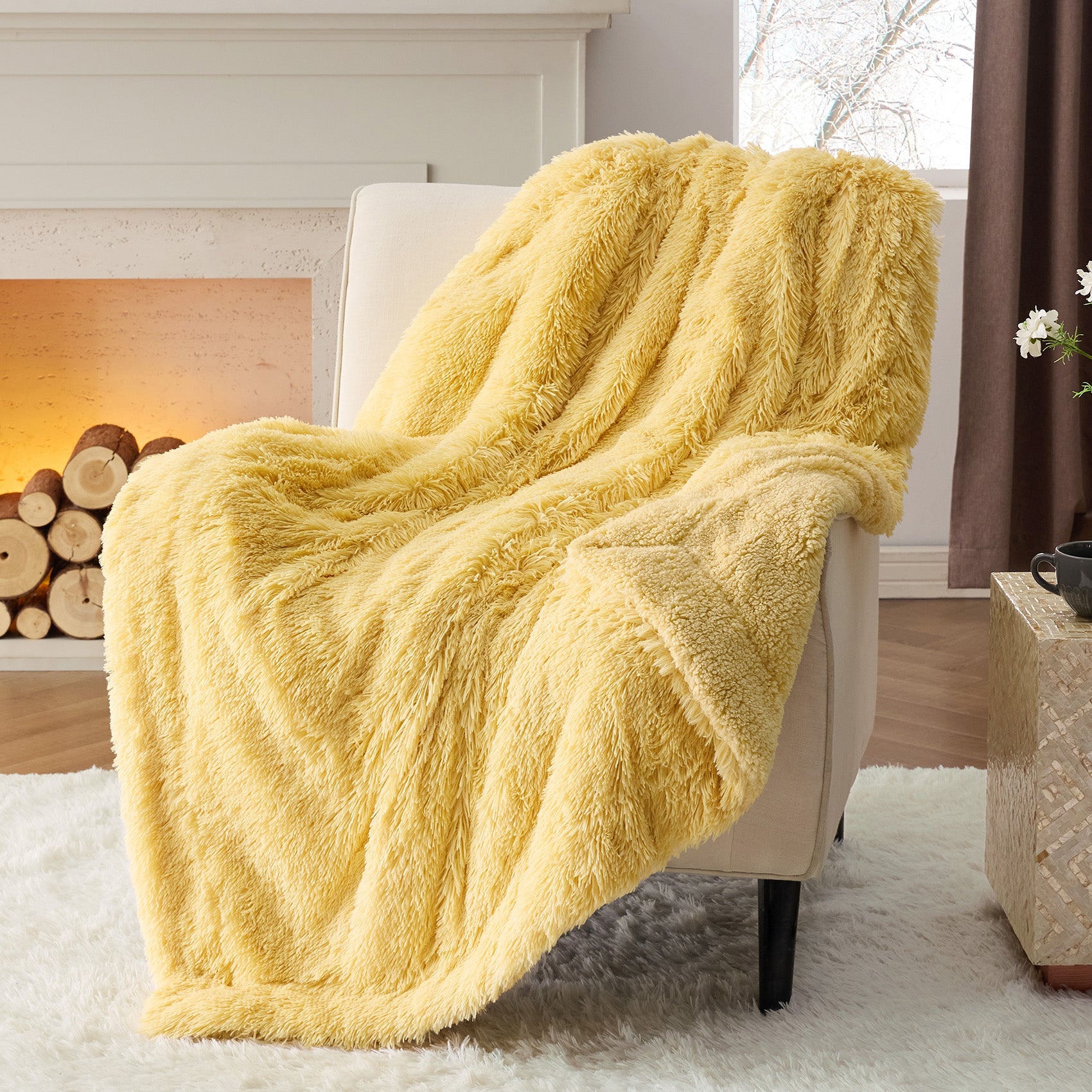 Fuzzy Faux Fur Blanket