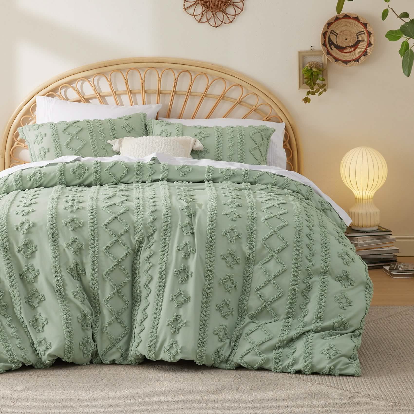 GentleSoft™ Boho Tufted Embroidery Duvet Cover Set