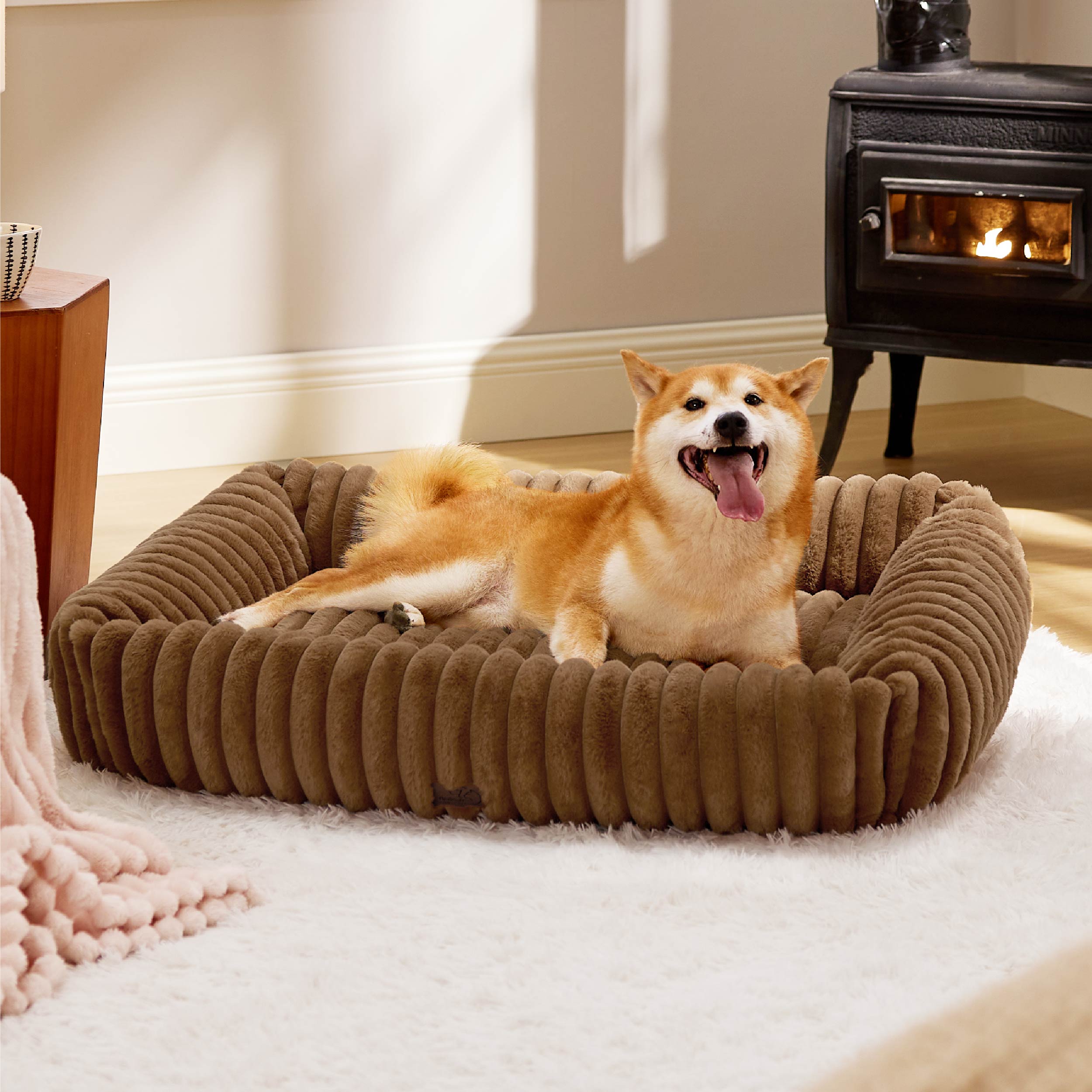 Corduroy Fleece Pet Bed
