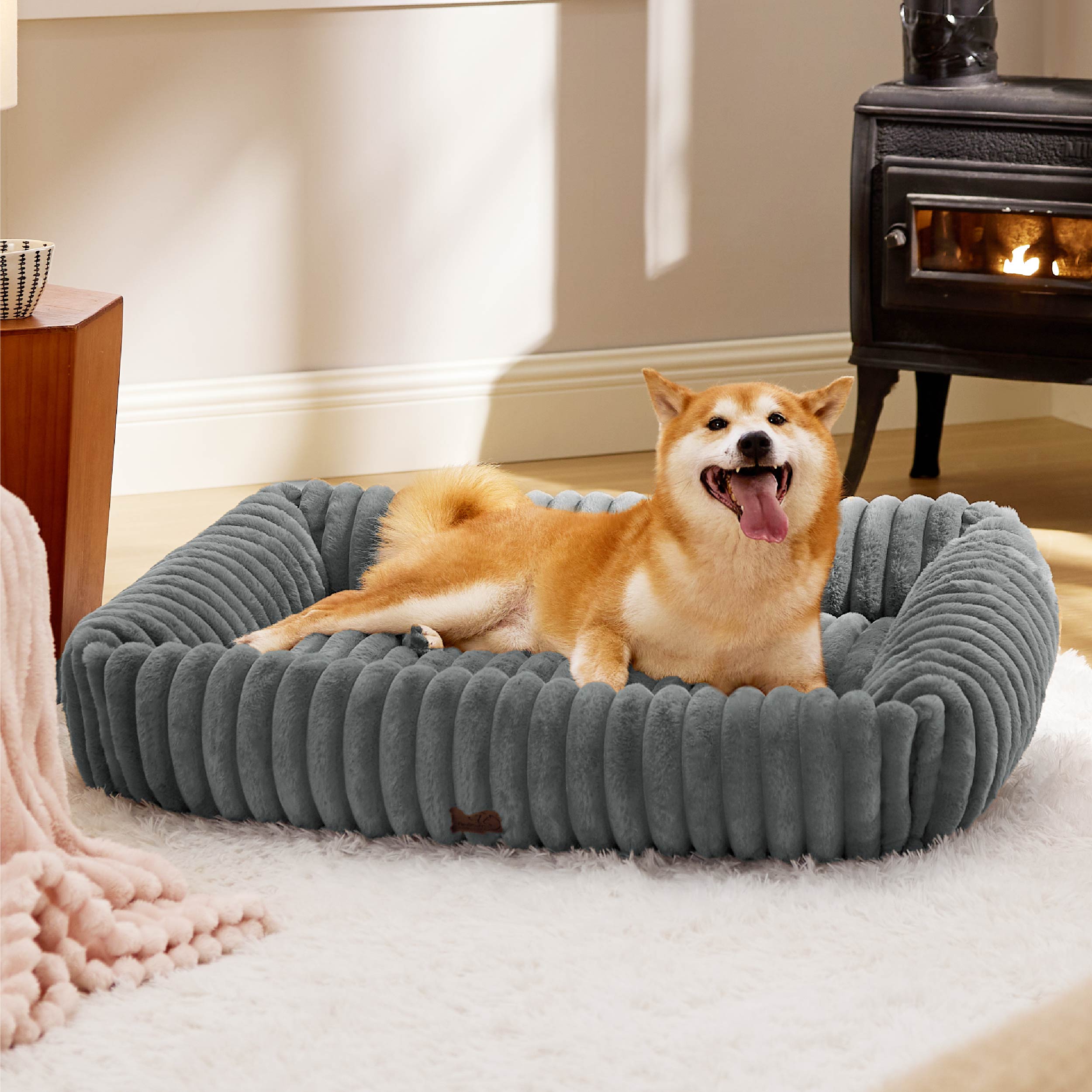 Corduroy Fleece Pet Bed
