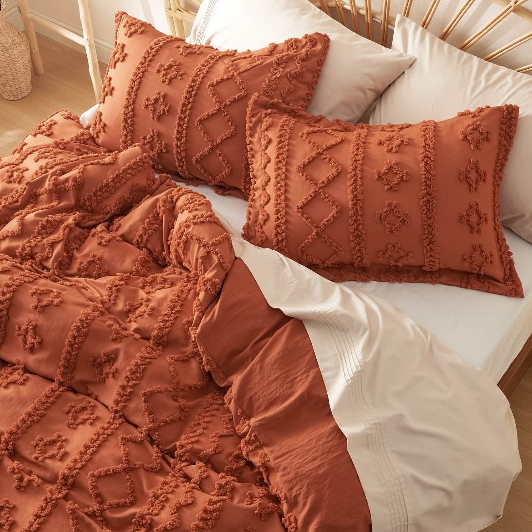 Boho Tufted Embroidery Duvet Cover Set