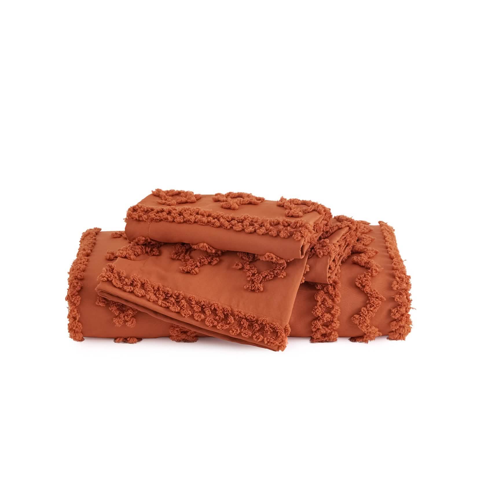 Boho Tufted Embroidery Duvet Cover Set